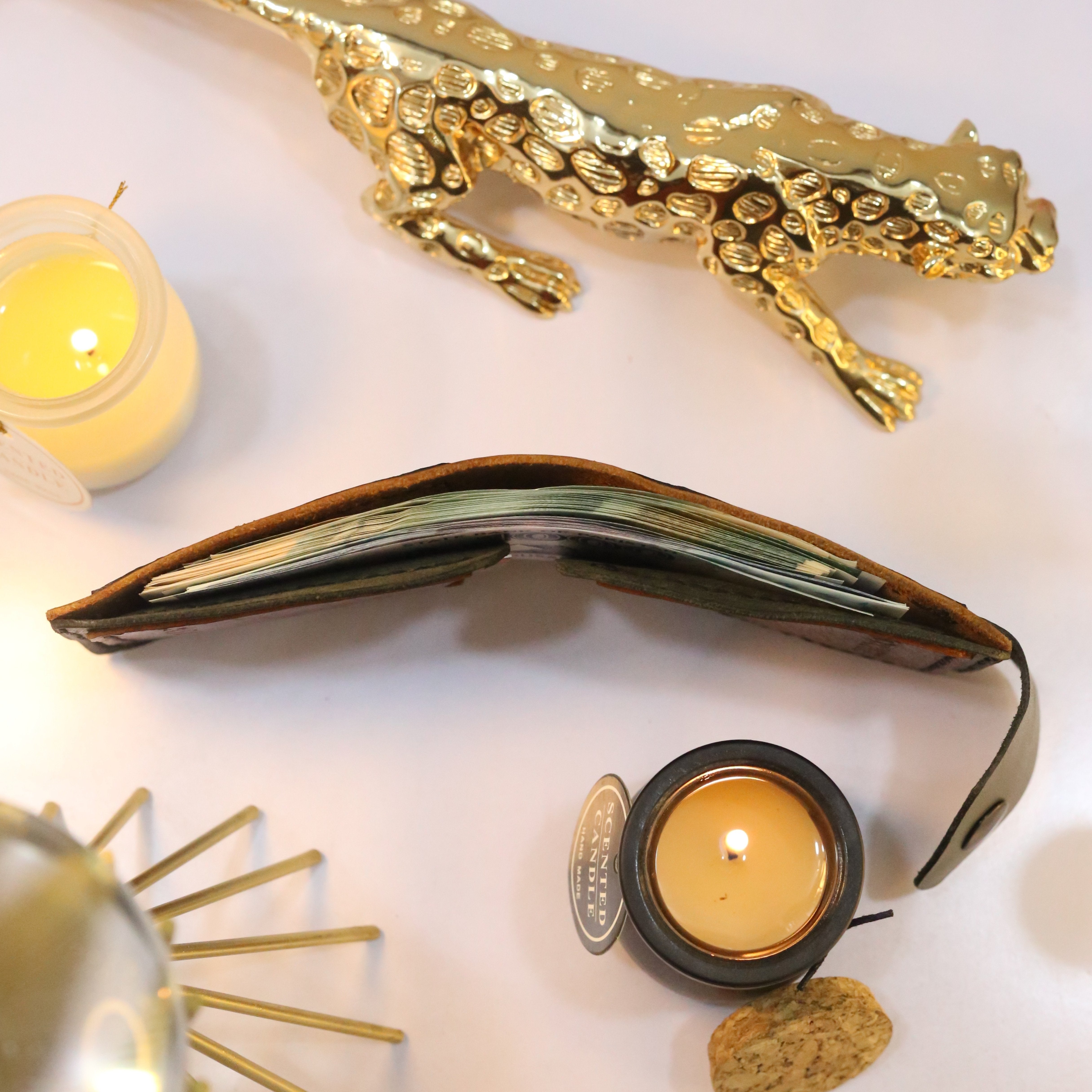 W3 Handmade Leather Wallet Olive & Brown