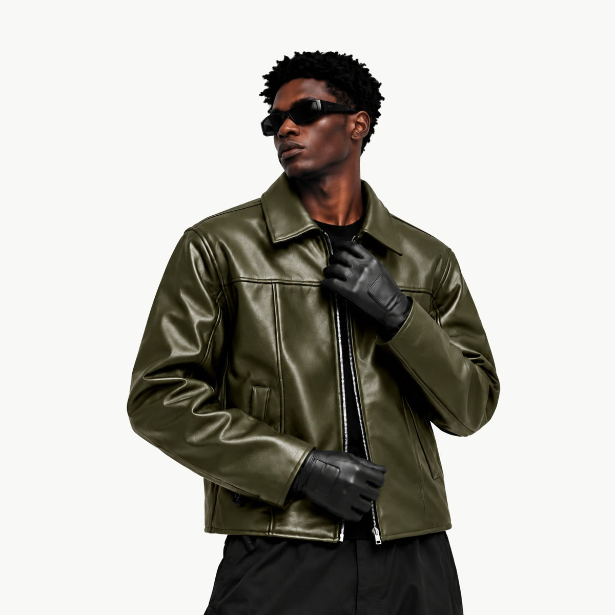J1 Pure Leather Jacket - Olive