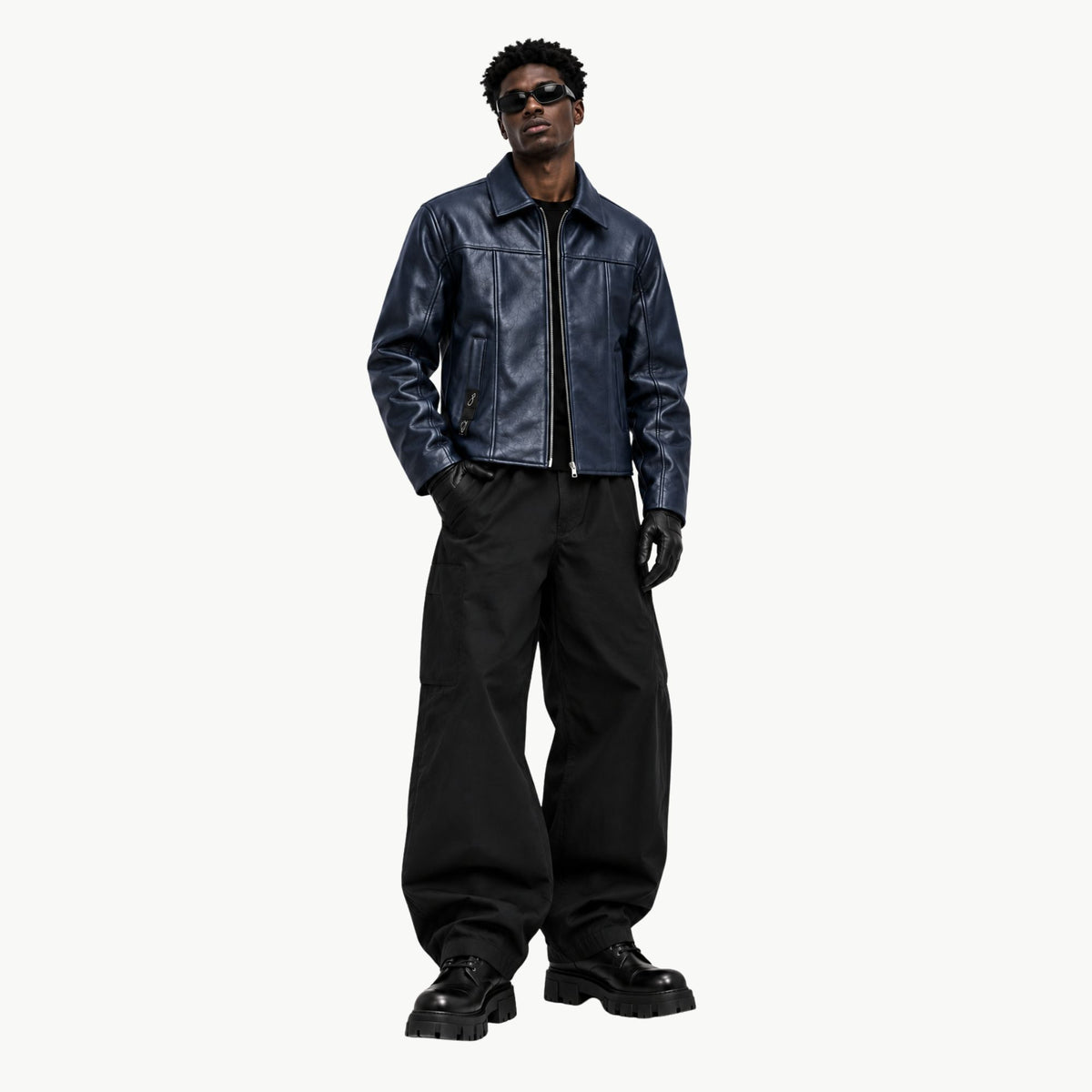 J1 Pure Leather Jacket -Navy