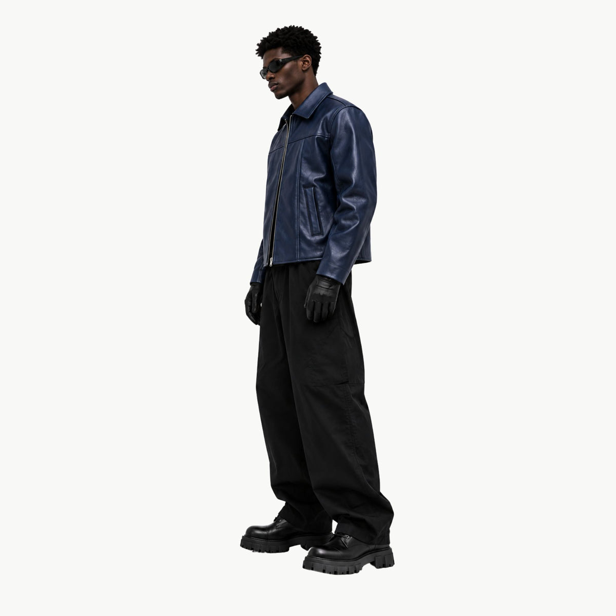 J1 Pure Leather Jacket -Navy