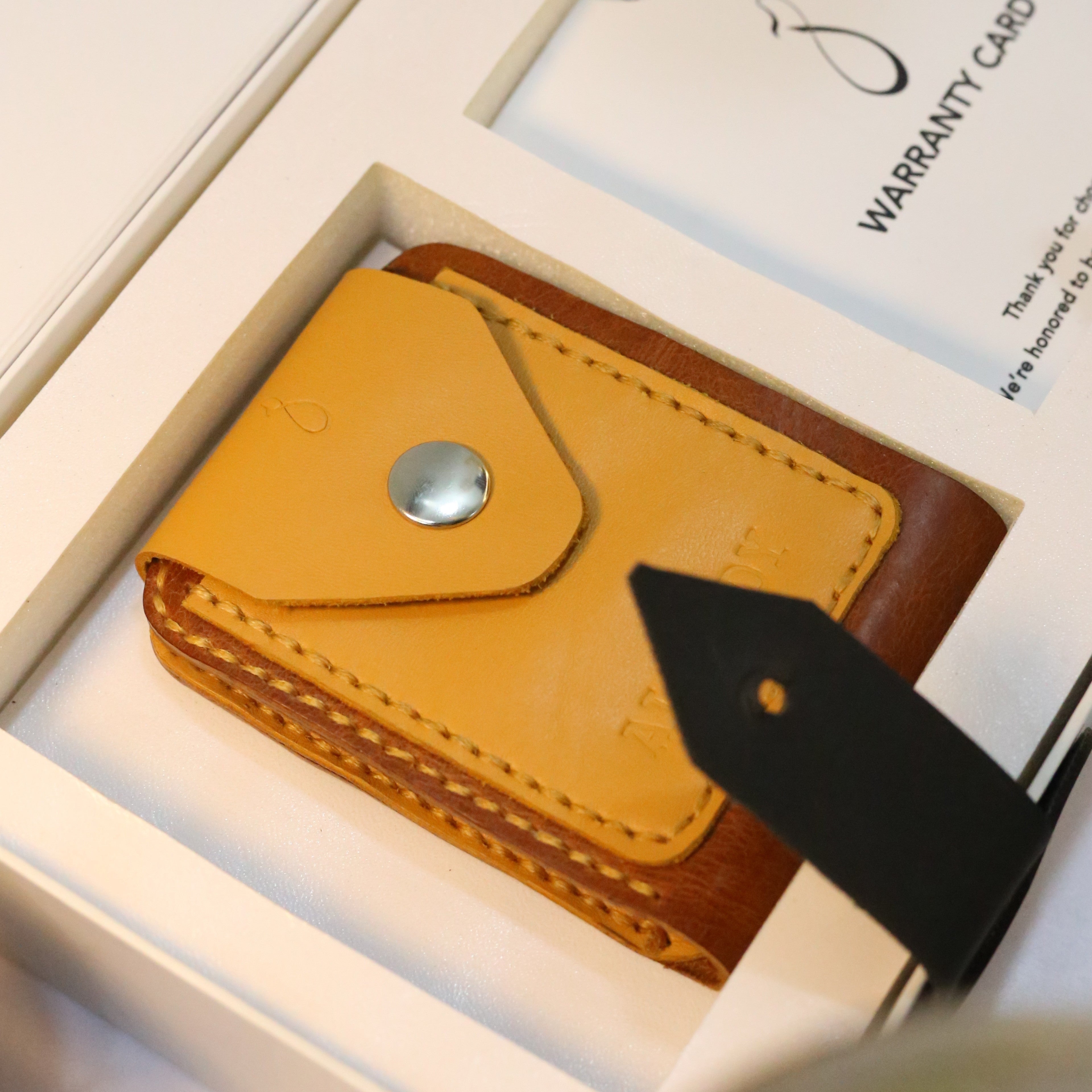 W3 Handmade Leather Wallet Mustard & Brown