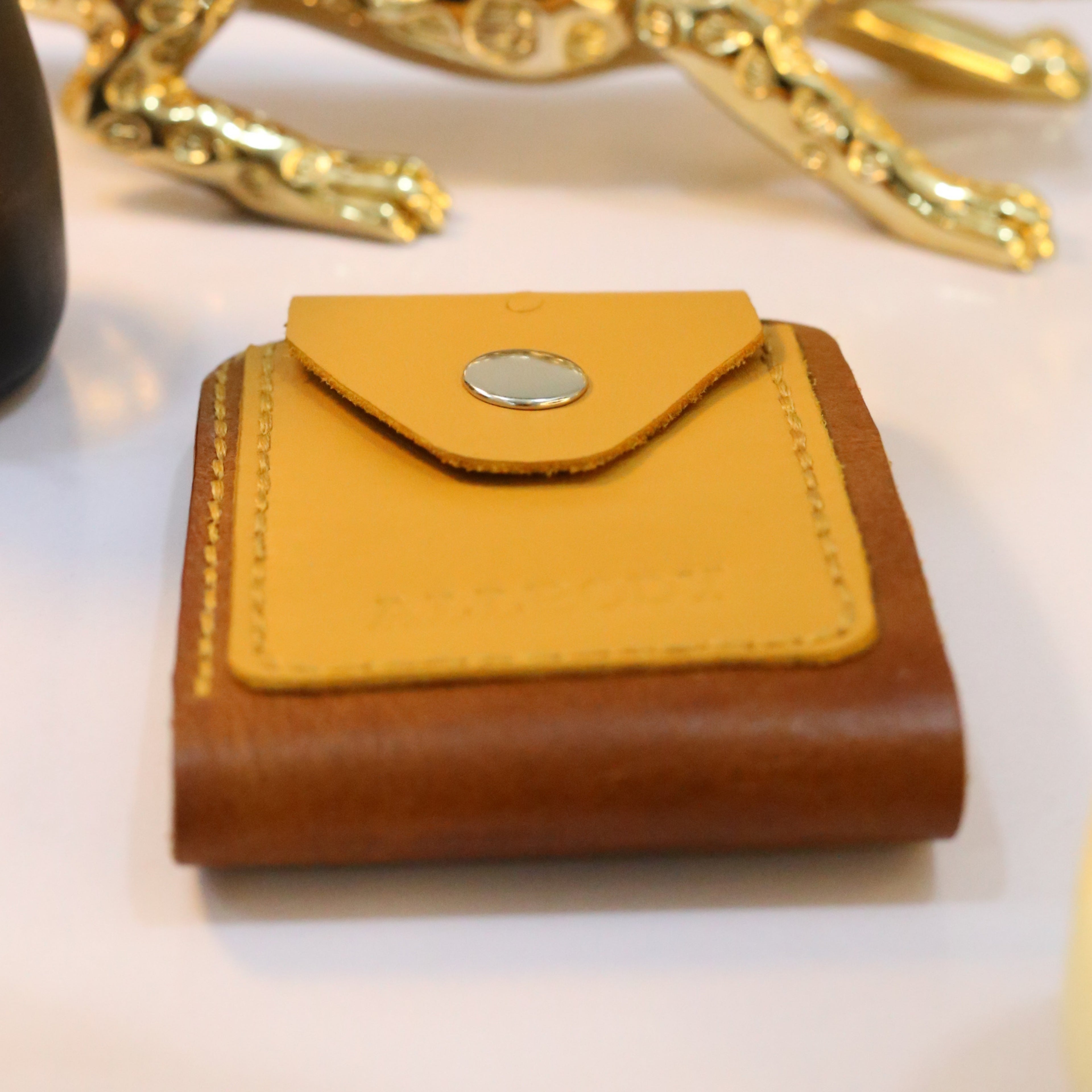 W3 Handmade Leather Wallet Mustard & Brown