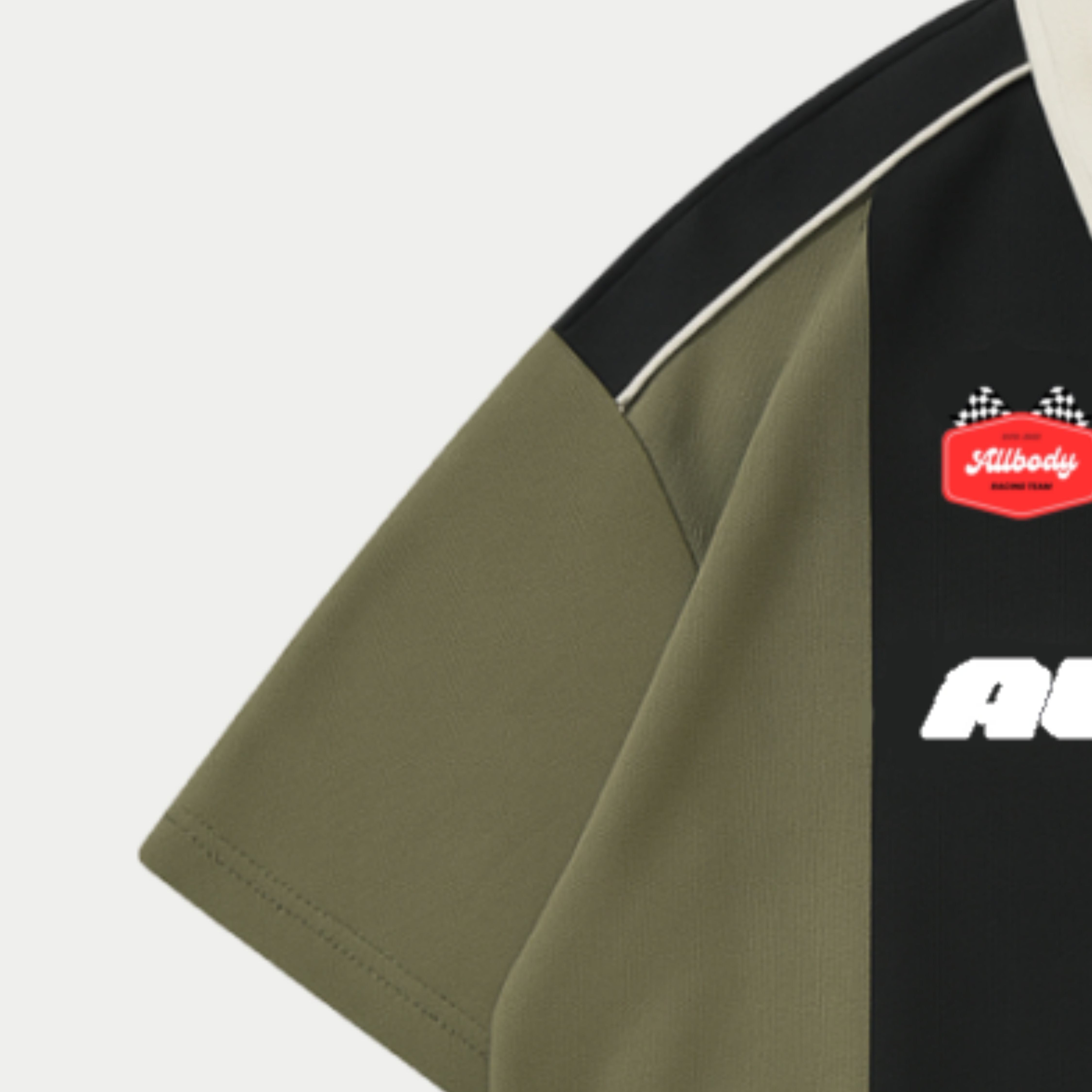Allbody Oversize Racing Polo Black And Olive