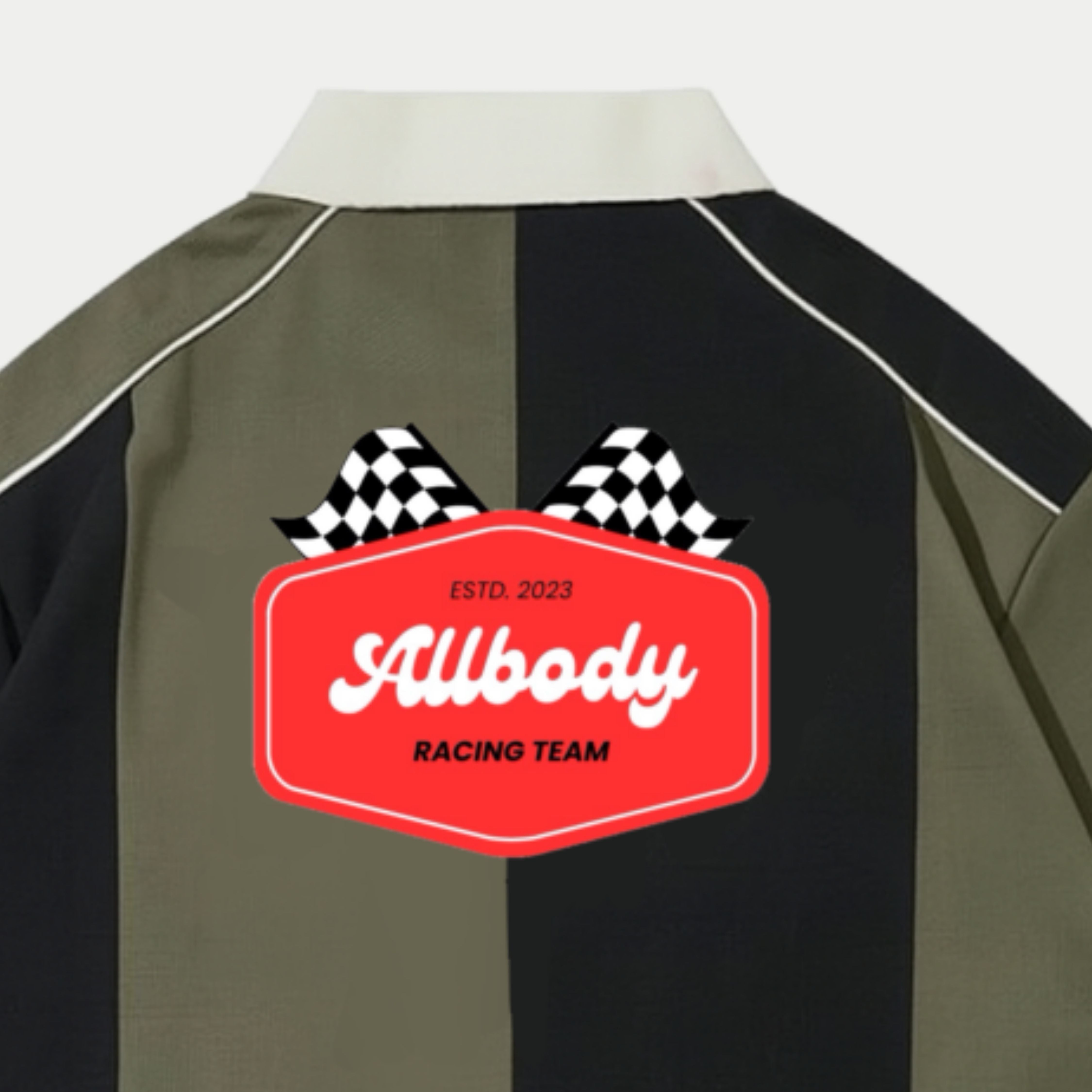Allbody Oversize Racing Polo Black And Olive
