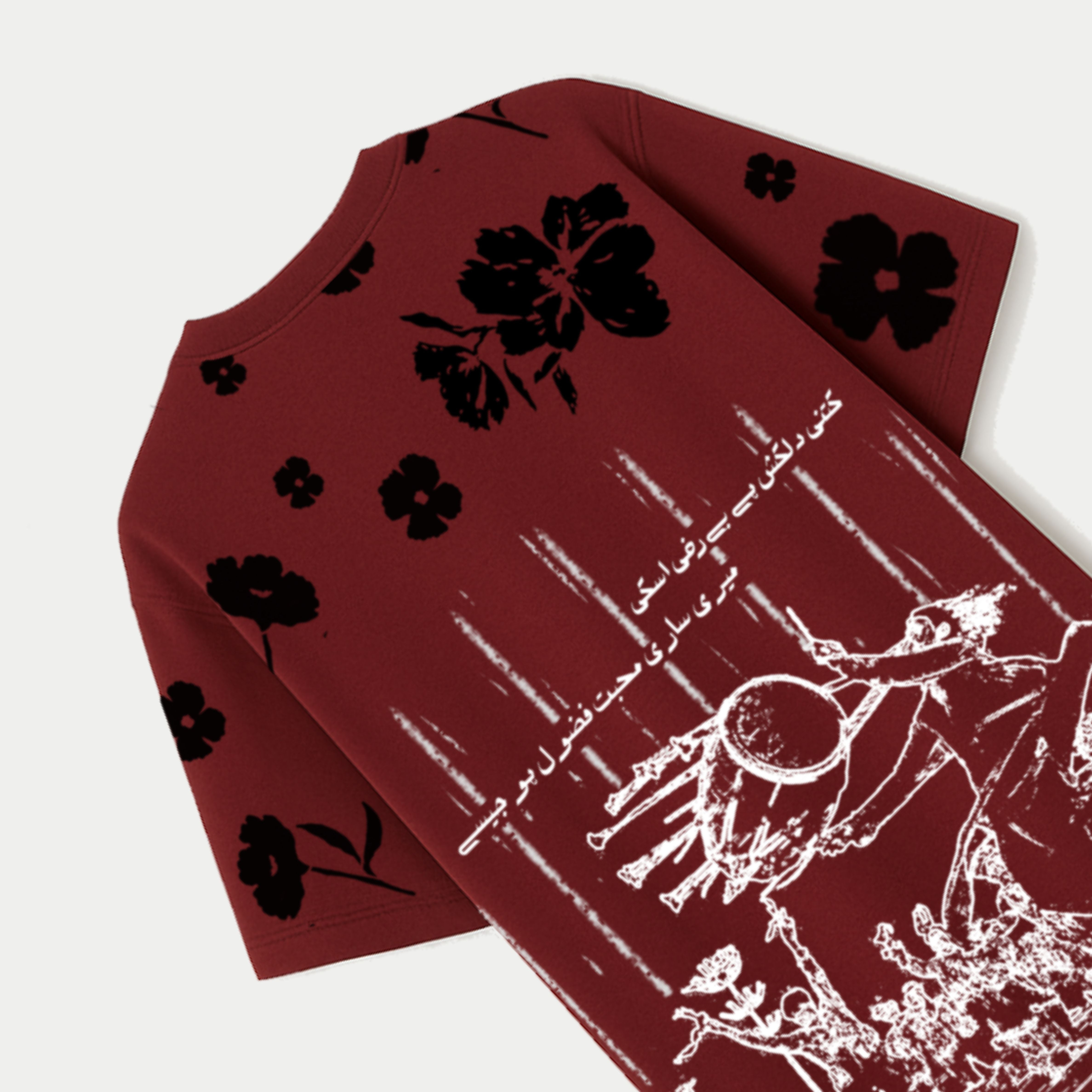 Aatish-e-Ishq Oversize Tee Maroon