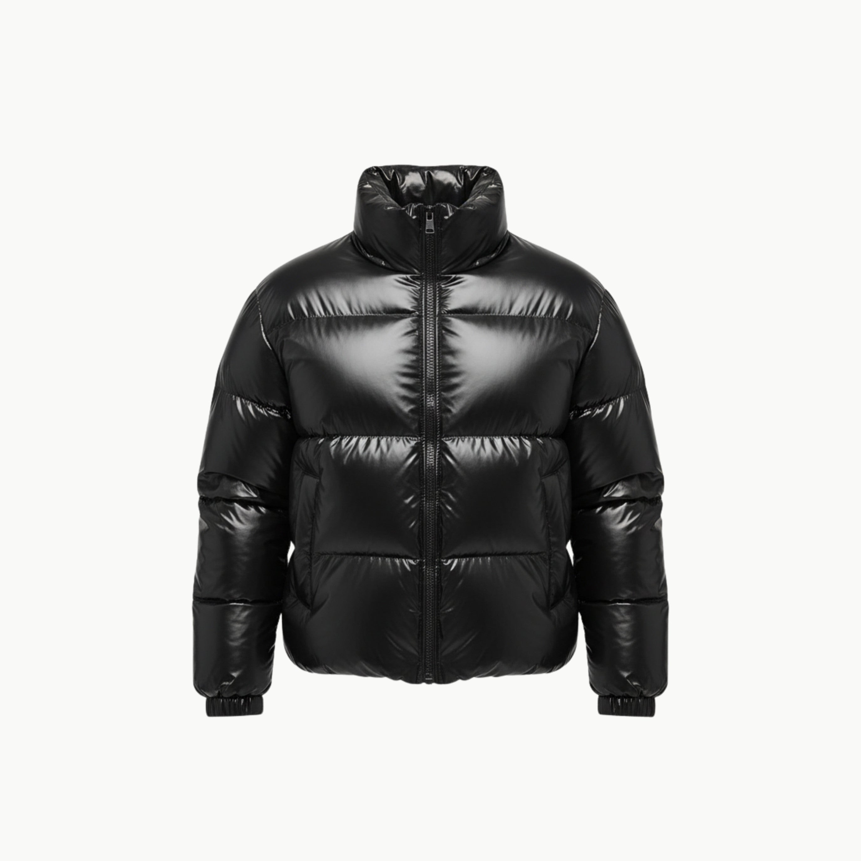 Black Parachute Shiny Puffer Jacket Extra Padded