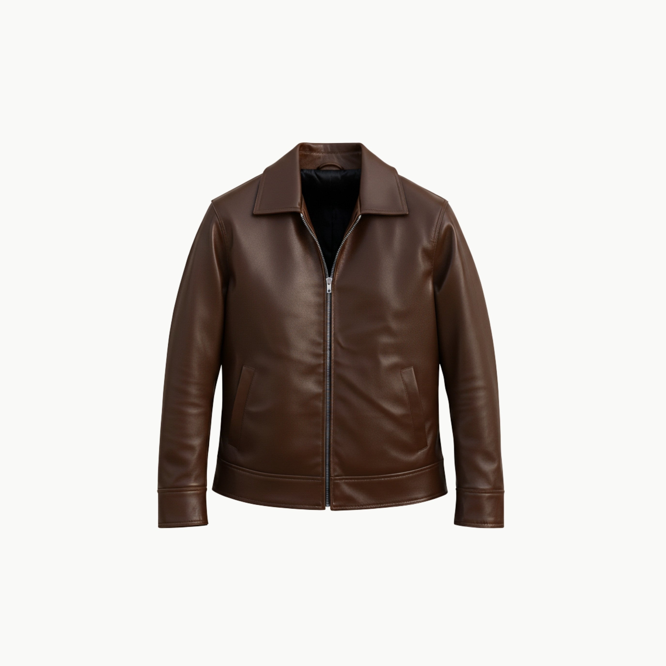 Brown Faux Leather Jacket