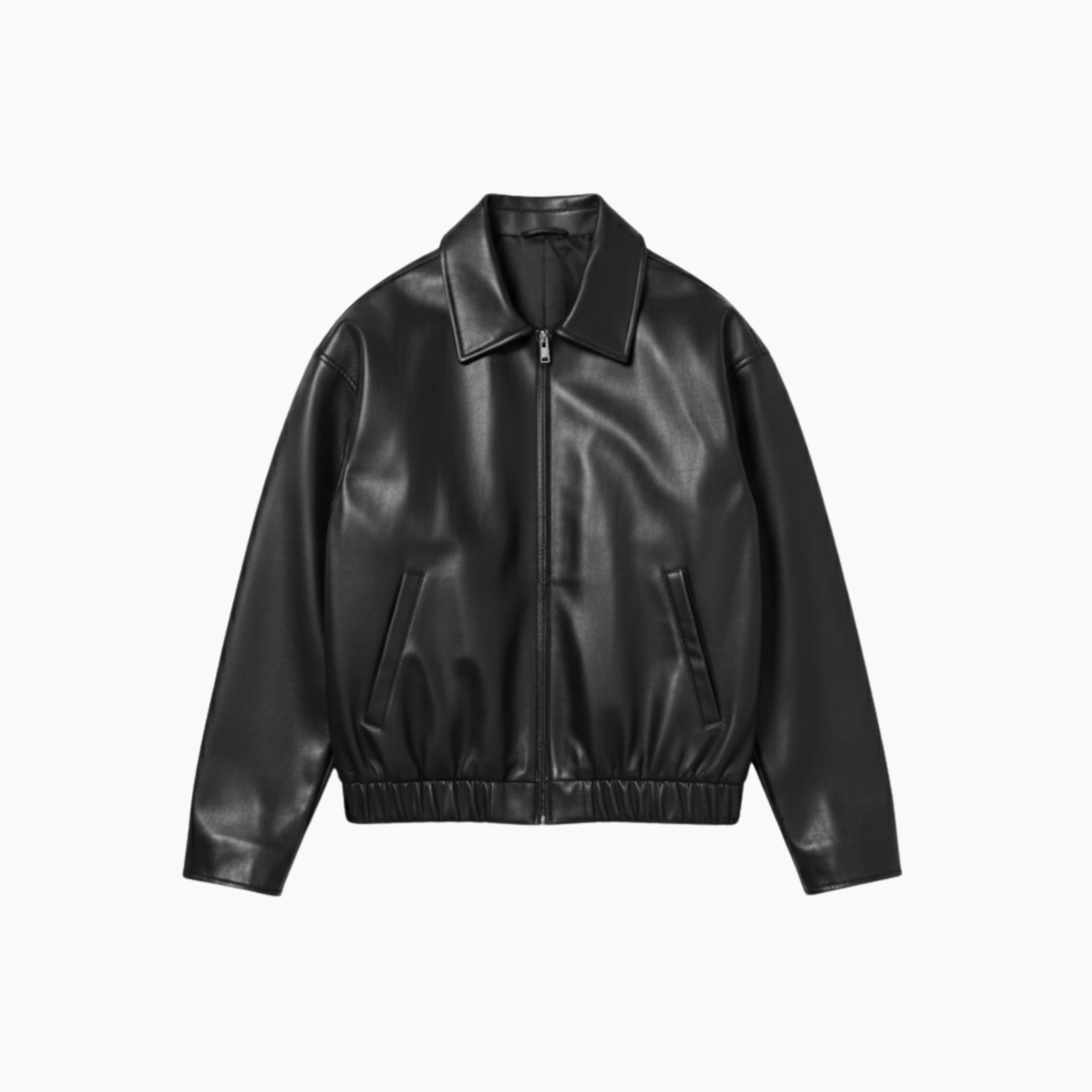 Black Classic Faux Leather Jacket