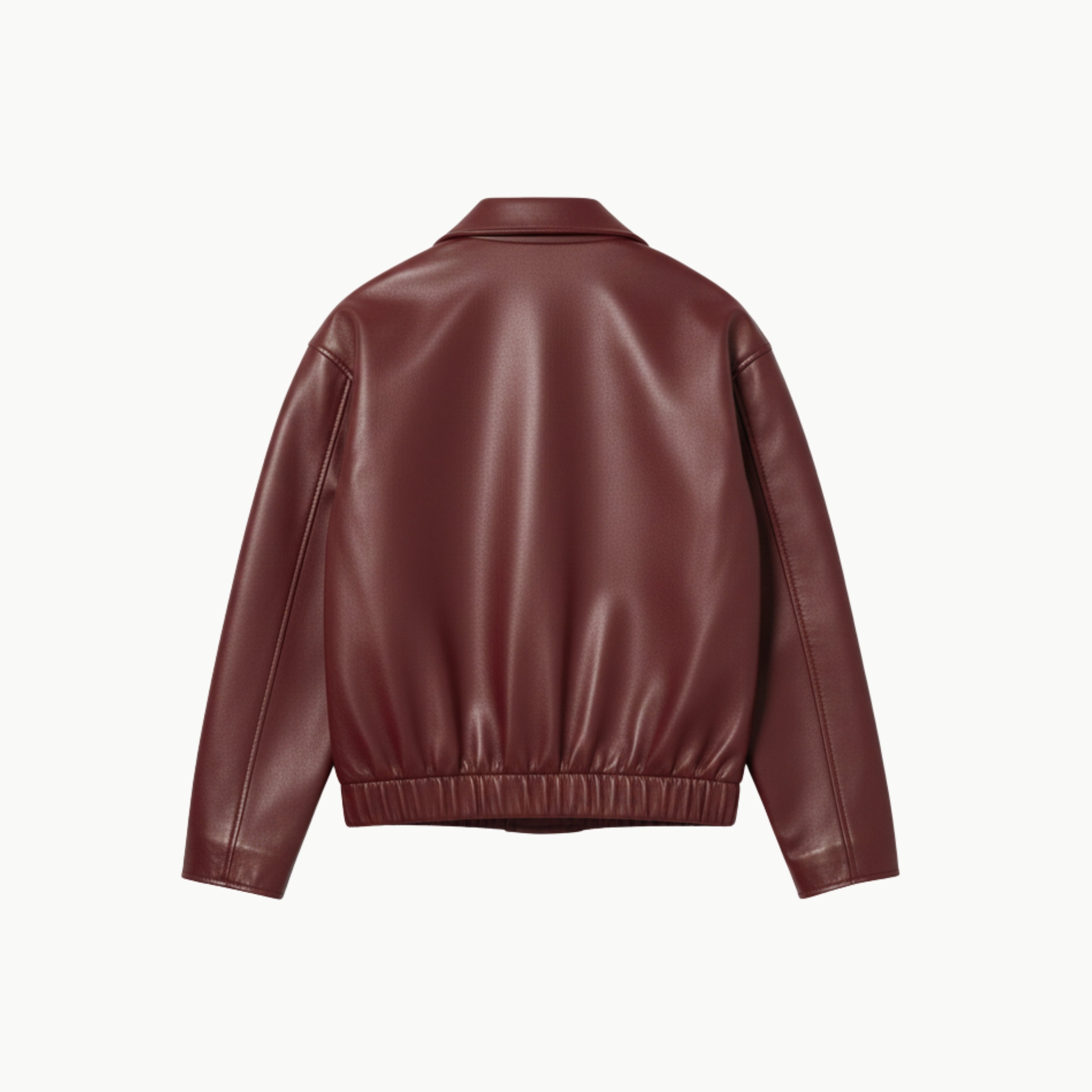 Burgundy Classic Faux Leather Jacket