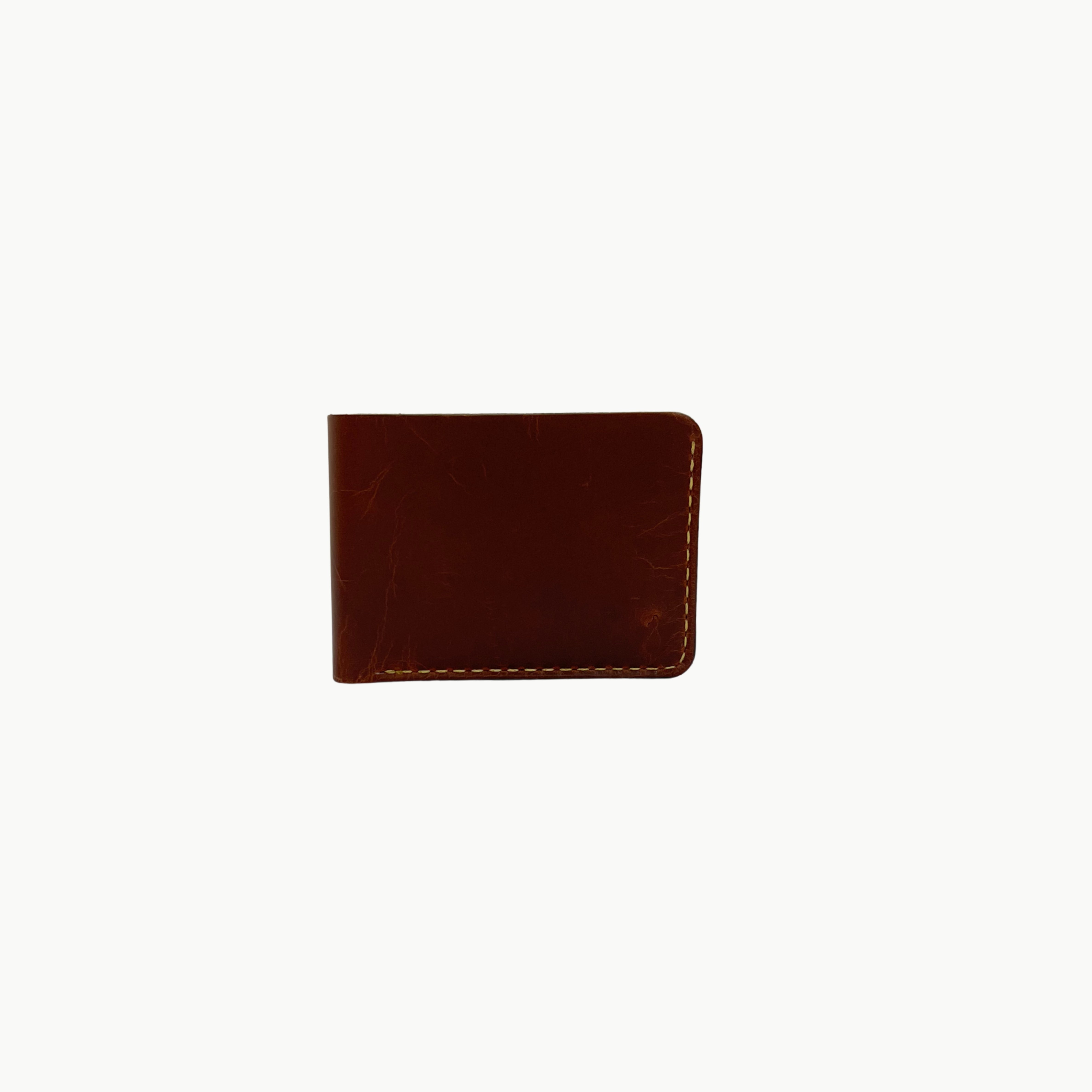 W4 Handmade Bifold Coin Leather Wallet Brown