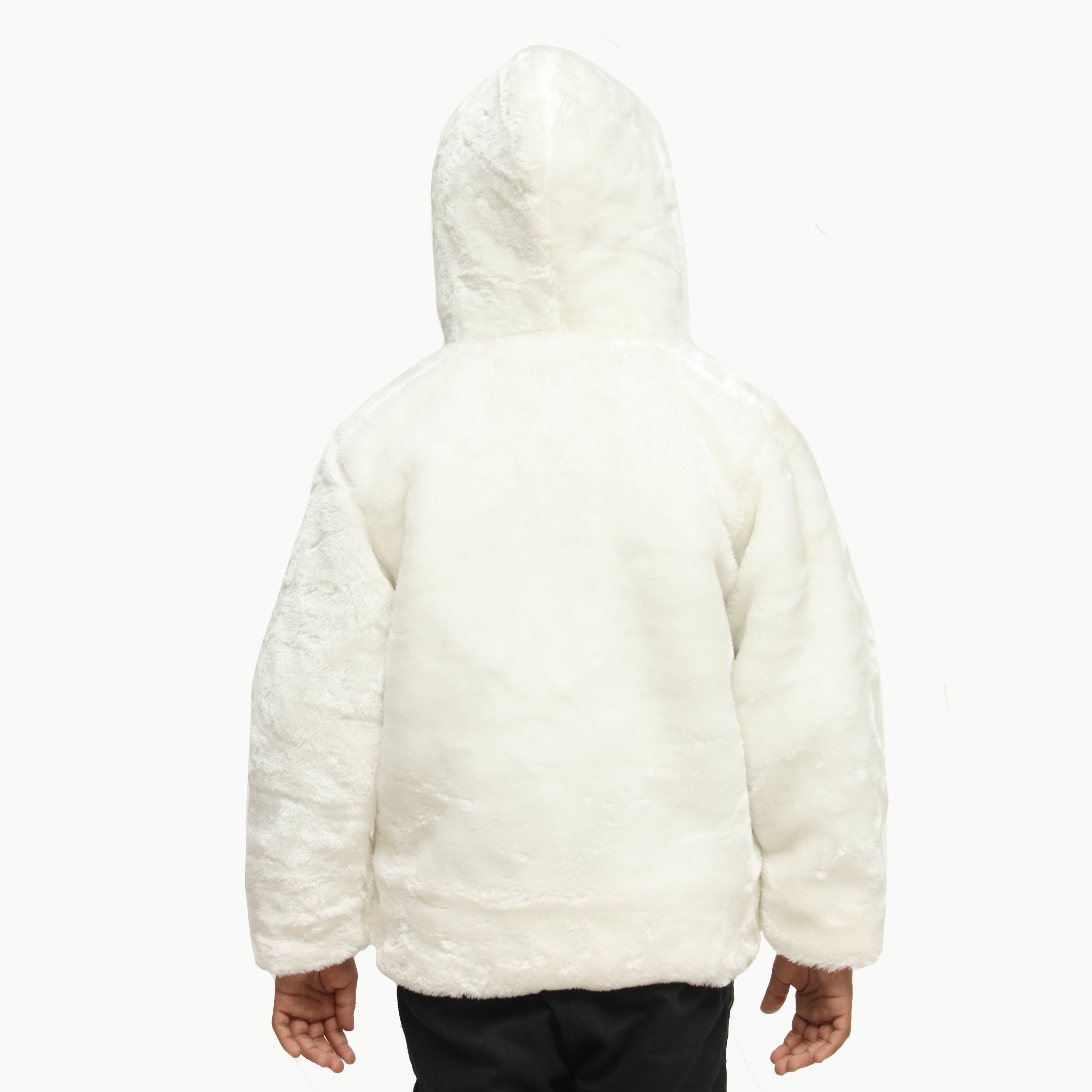 Juniors White Mohair Fur Jacket