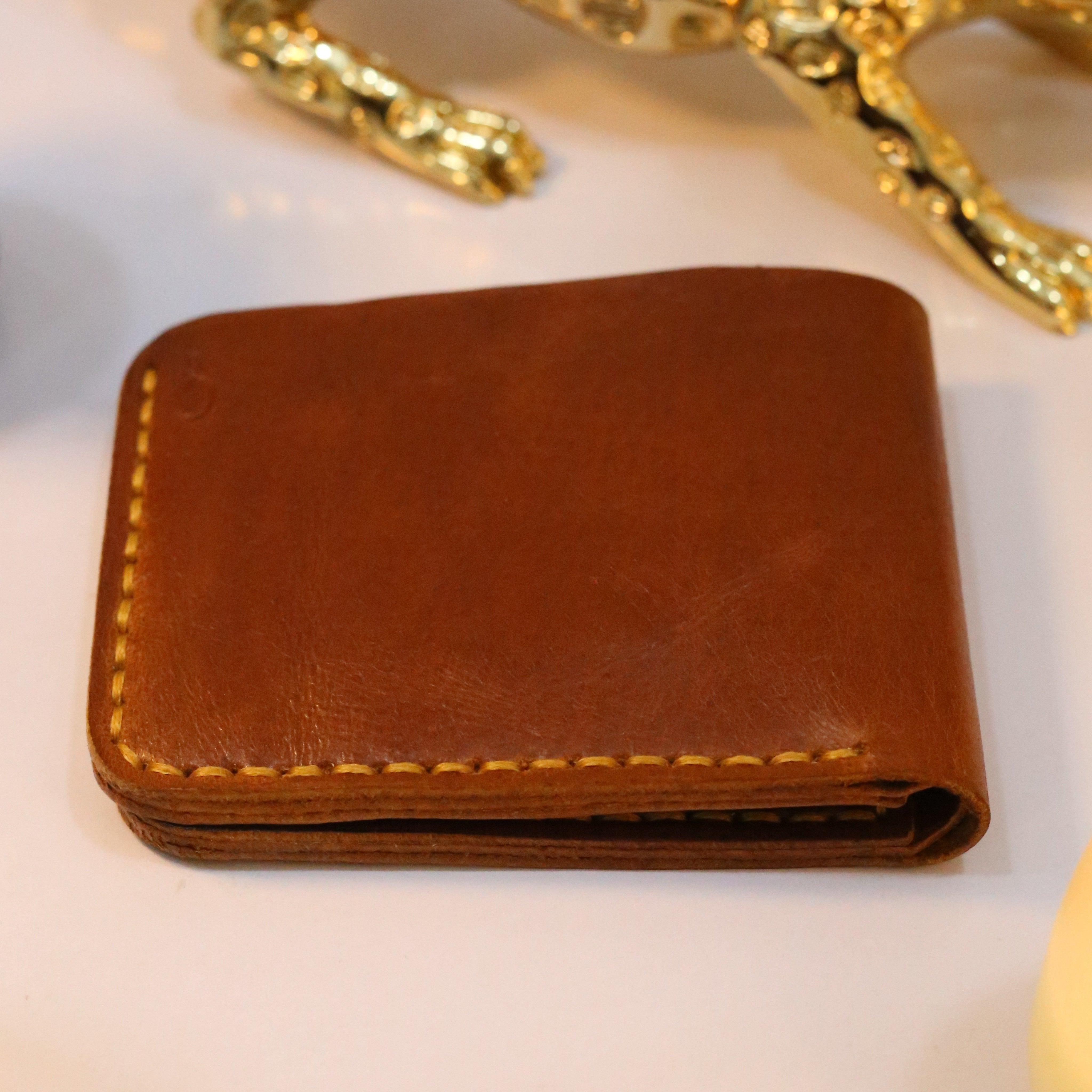W2 Bi-Fold Handmade Leather Wallet Brown