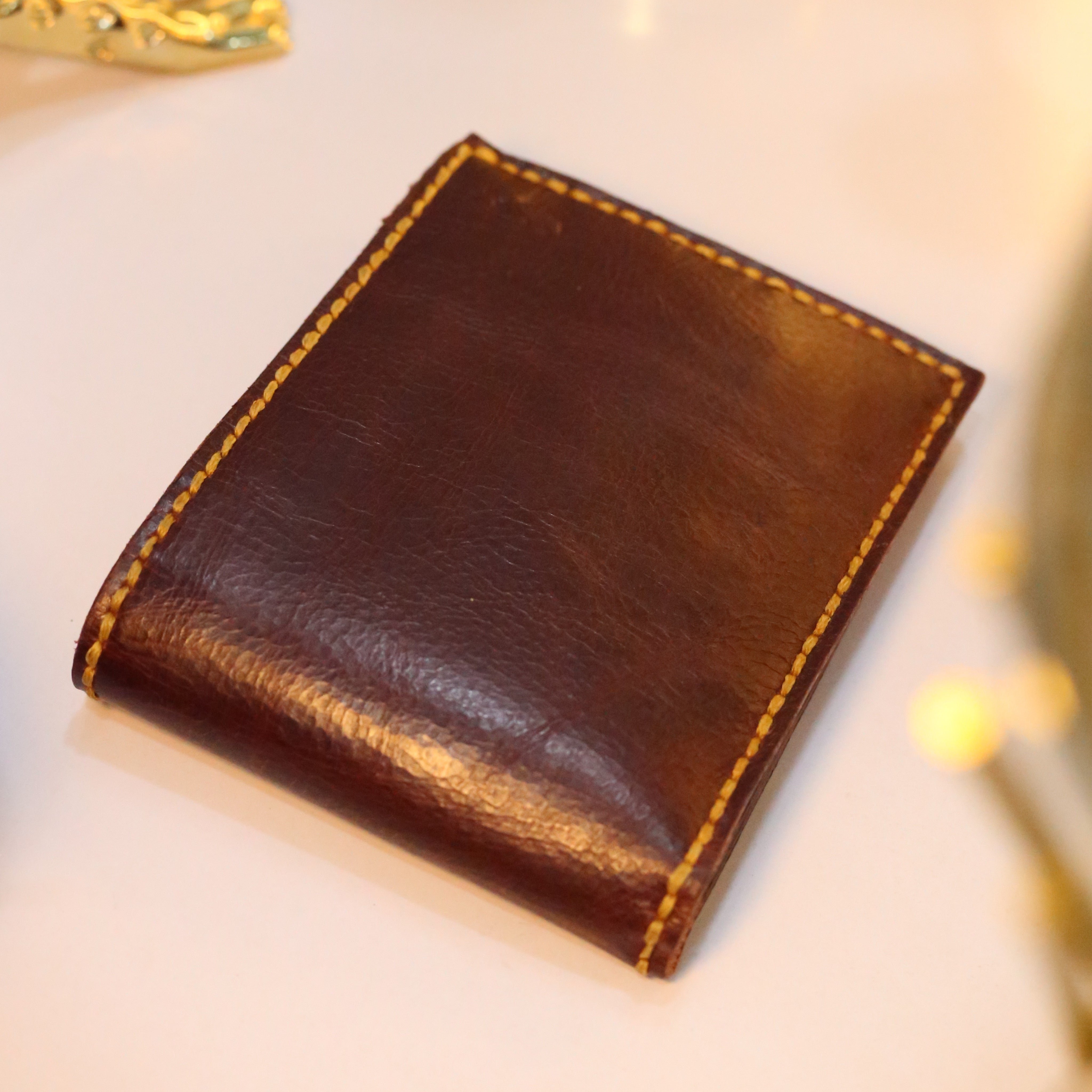 W7 Handmade Leather Coin Wallet Maroon