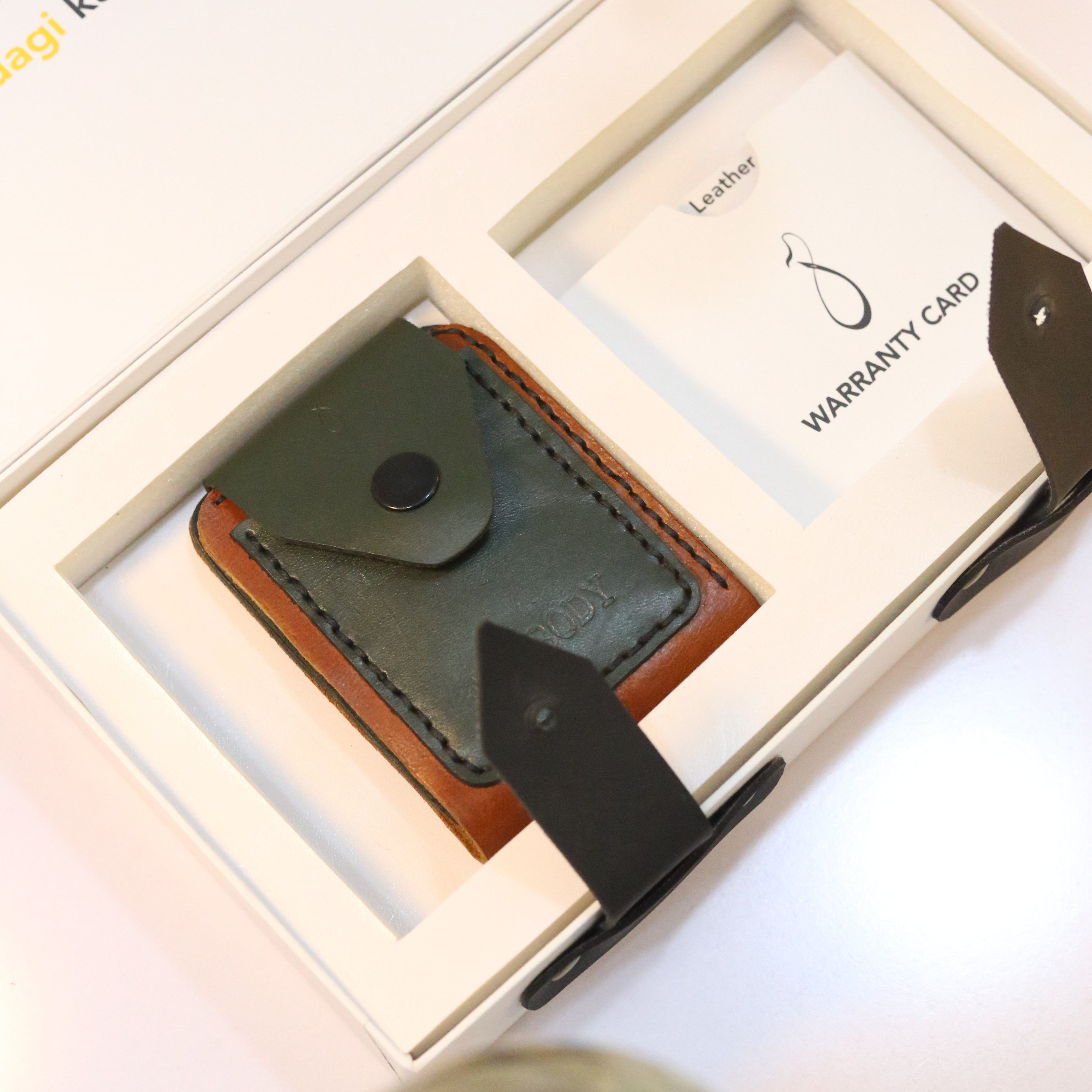 W3 Handmade Leather Wallet Olive & Brown