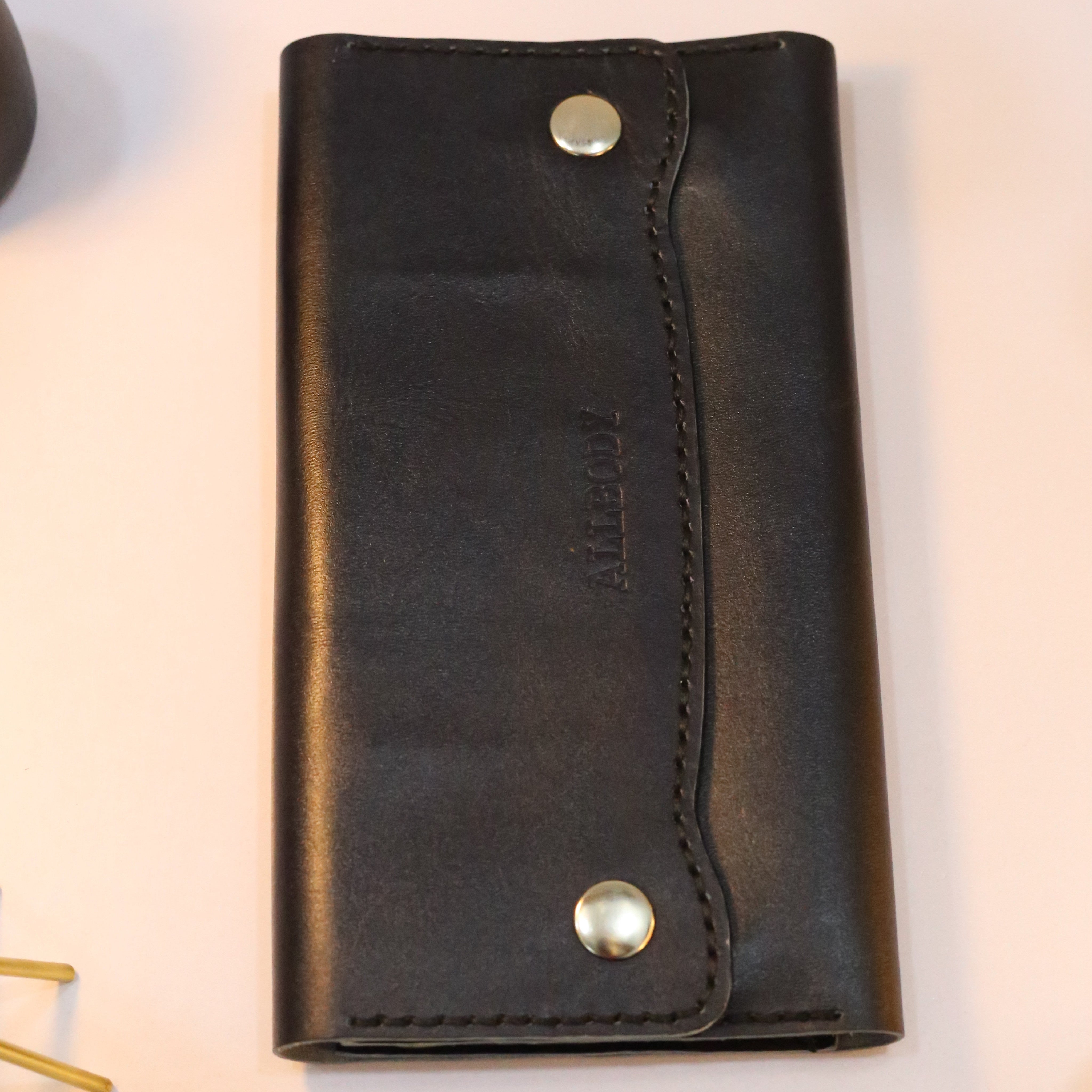 W10 Long Unisex Handmade Leather Wallet Navy Blue