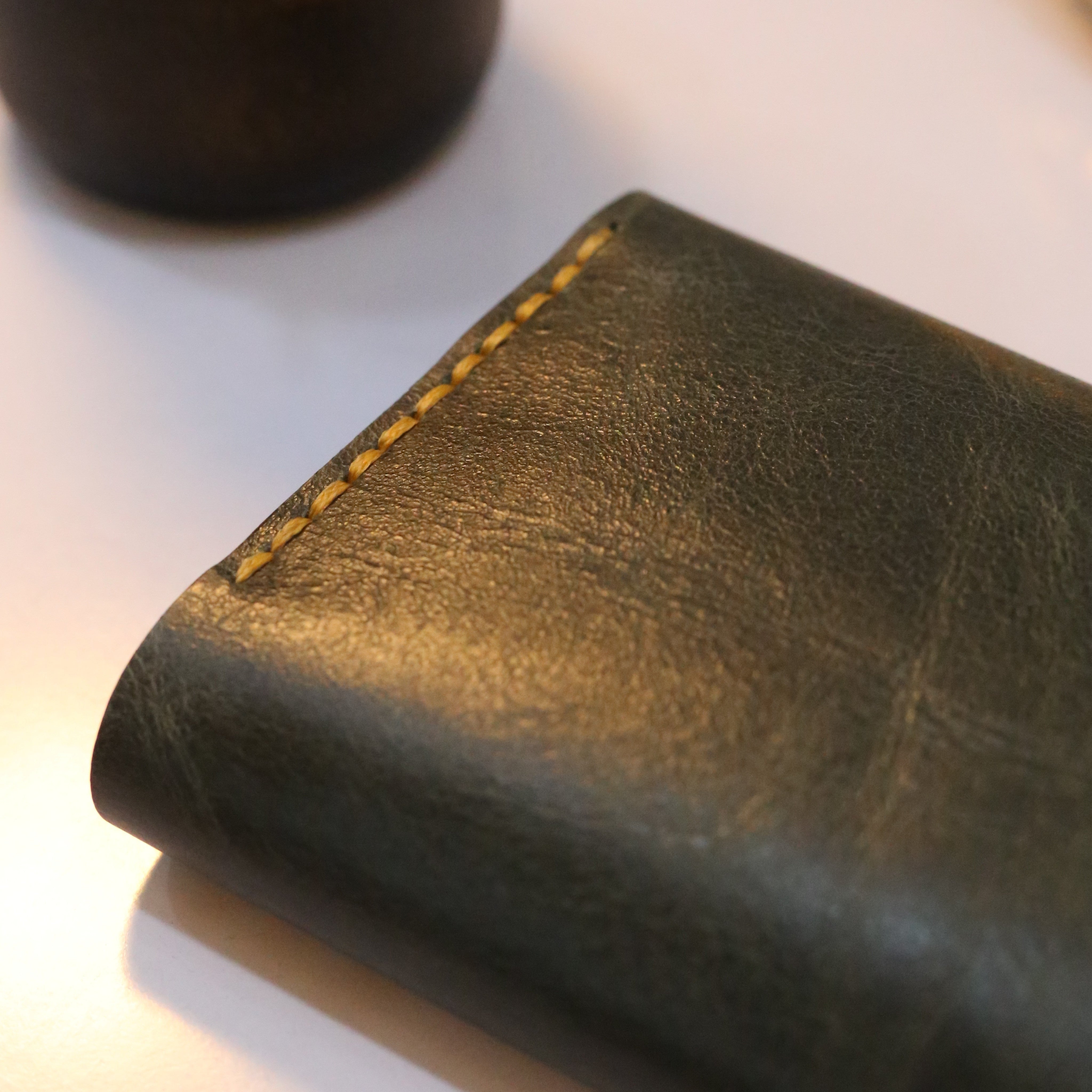 W8 Hybrid Handmade Leather Wallet Stone Green & Brown