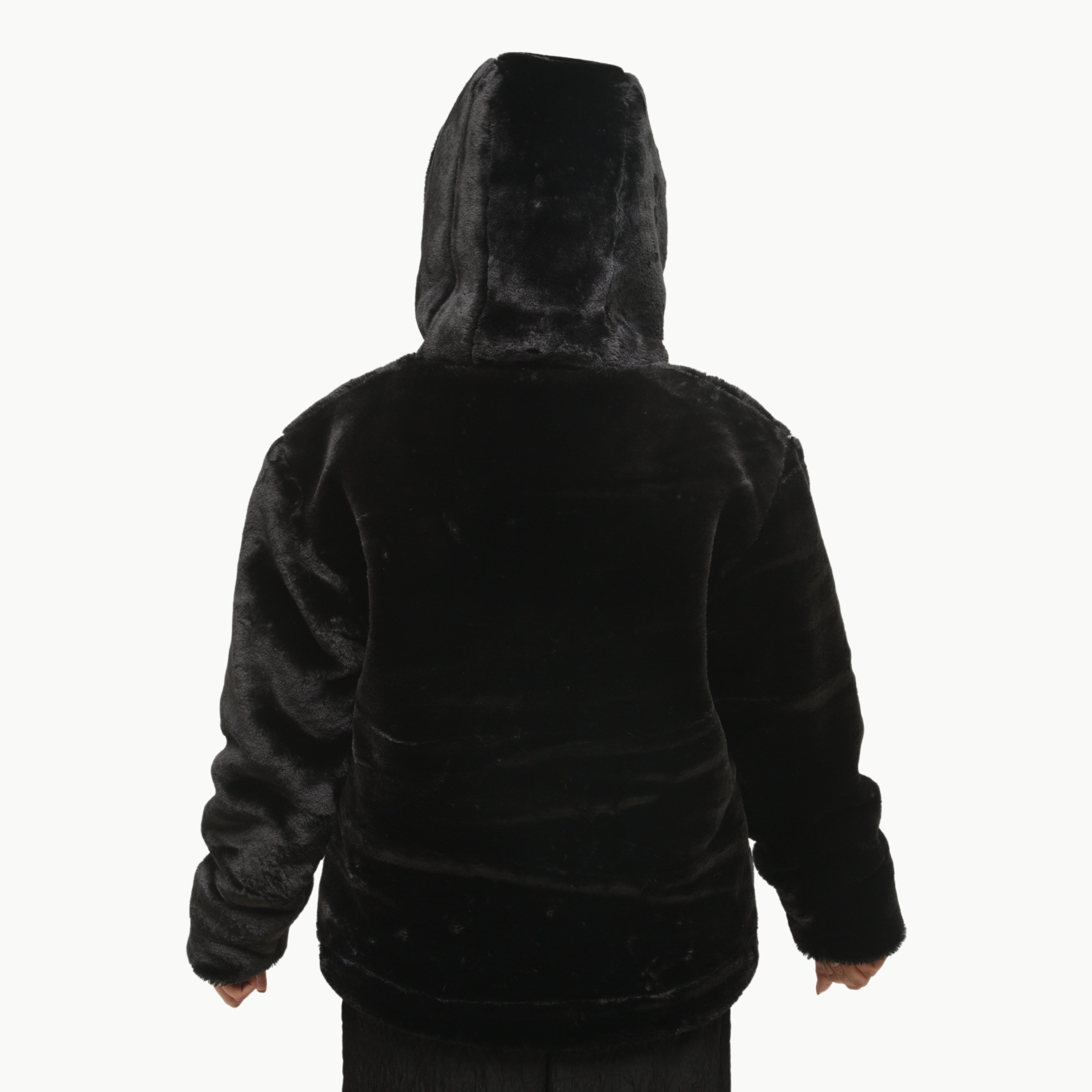 Women Black Mohair Fur Jacket