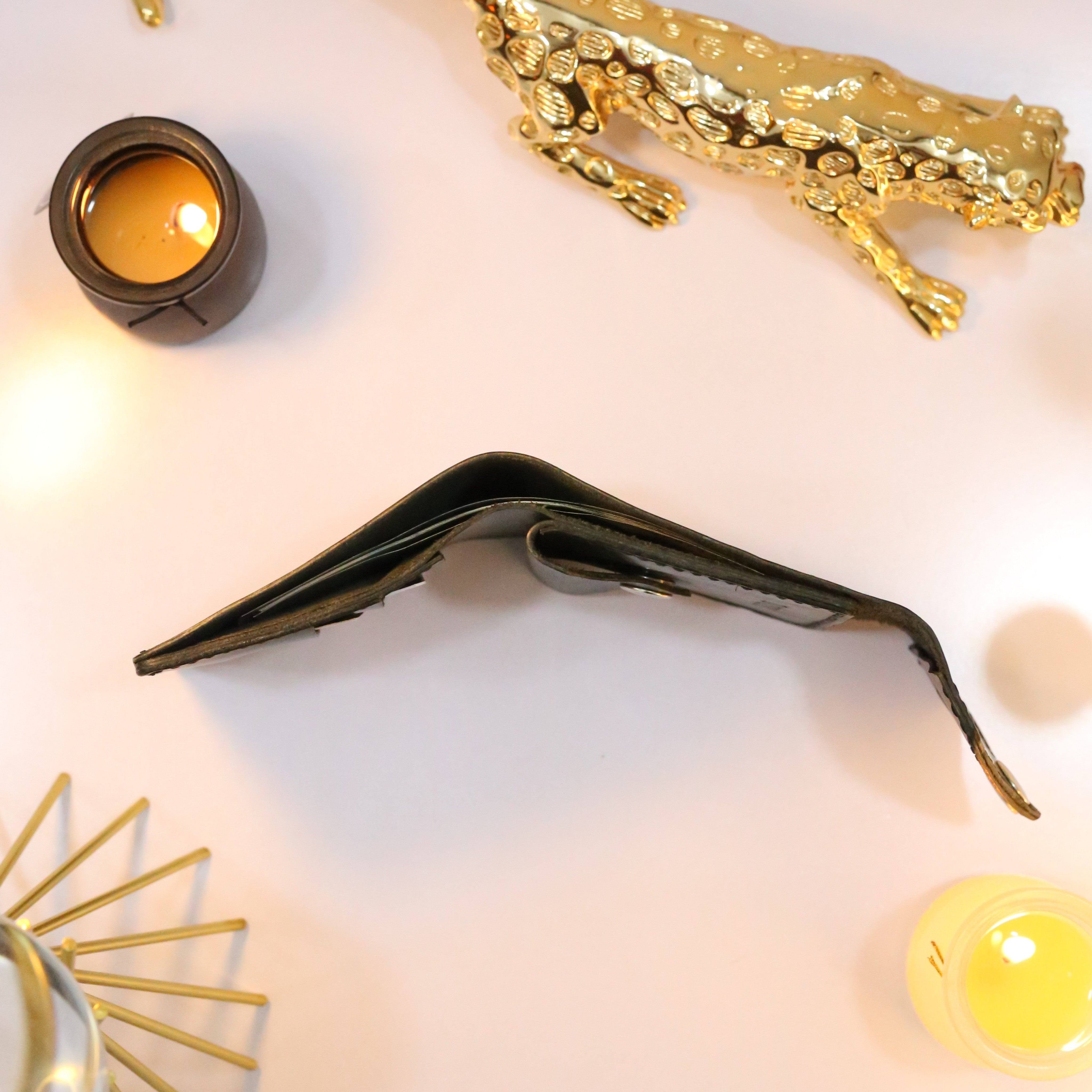 W6 Big Flap Handmade Leather Wallet Olive Green