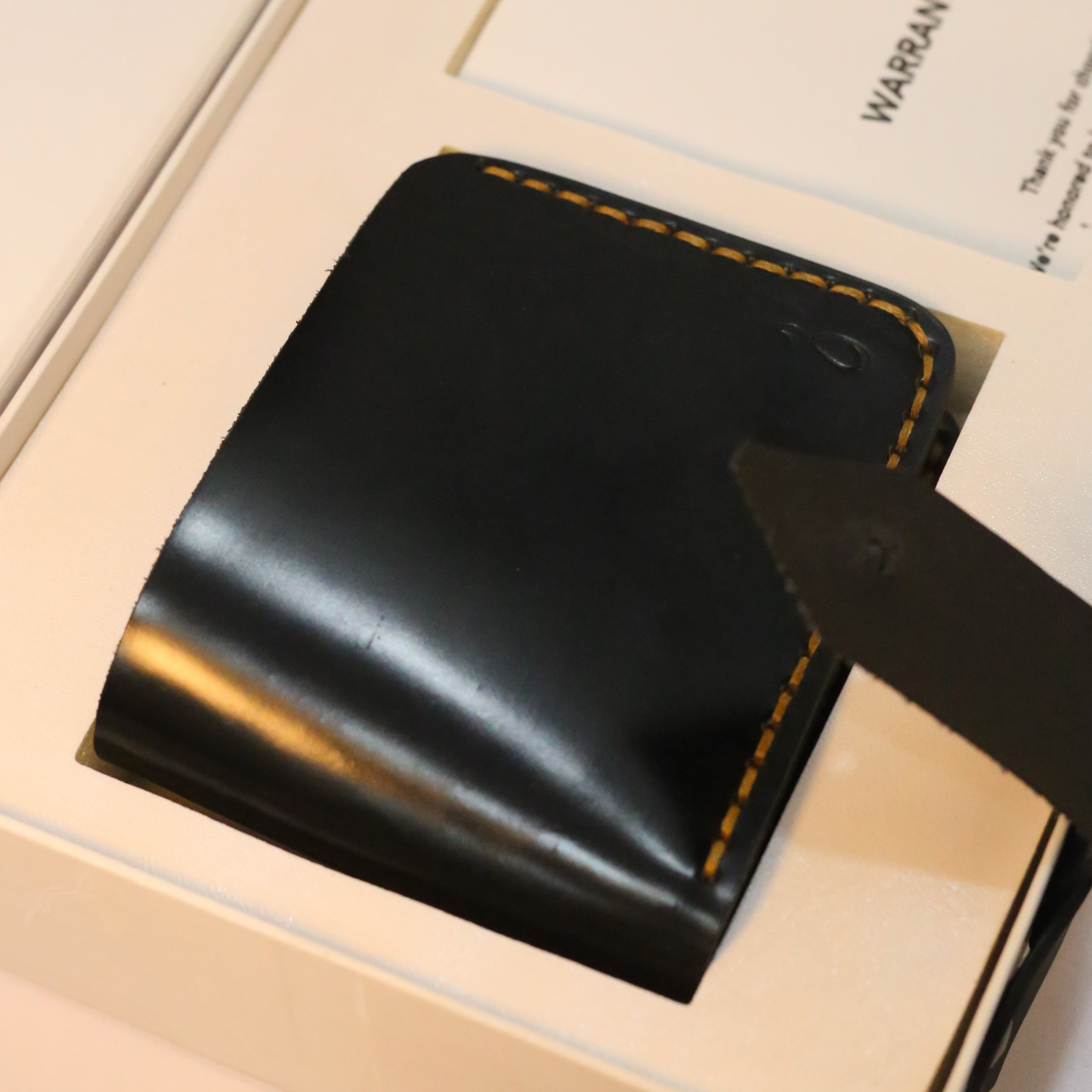 W2 Bi-Fold Handmade Leather Wallet Black