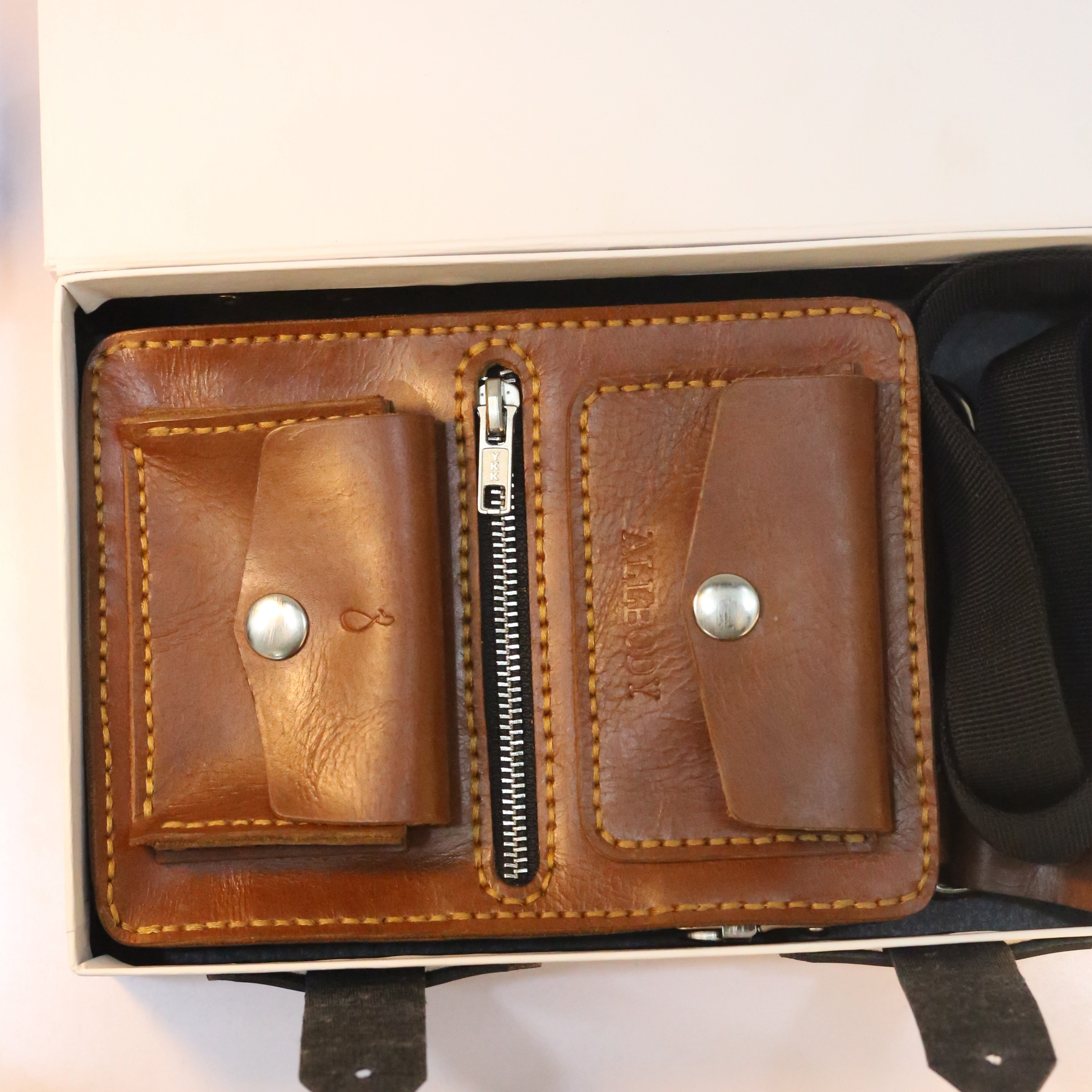 B1 Handmade Leather Crossbody Bag Brown