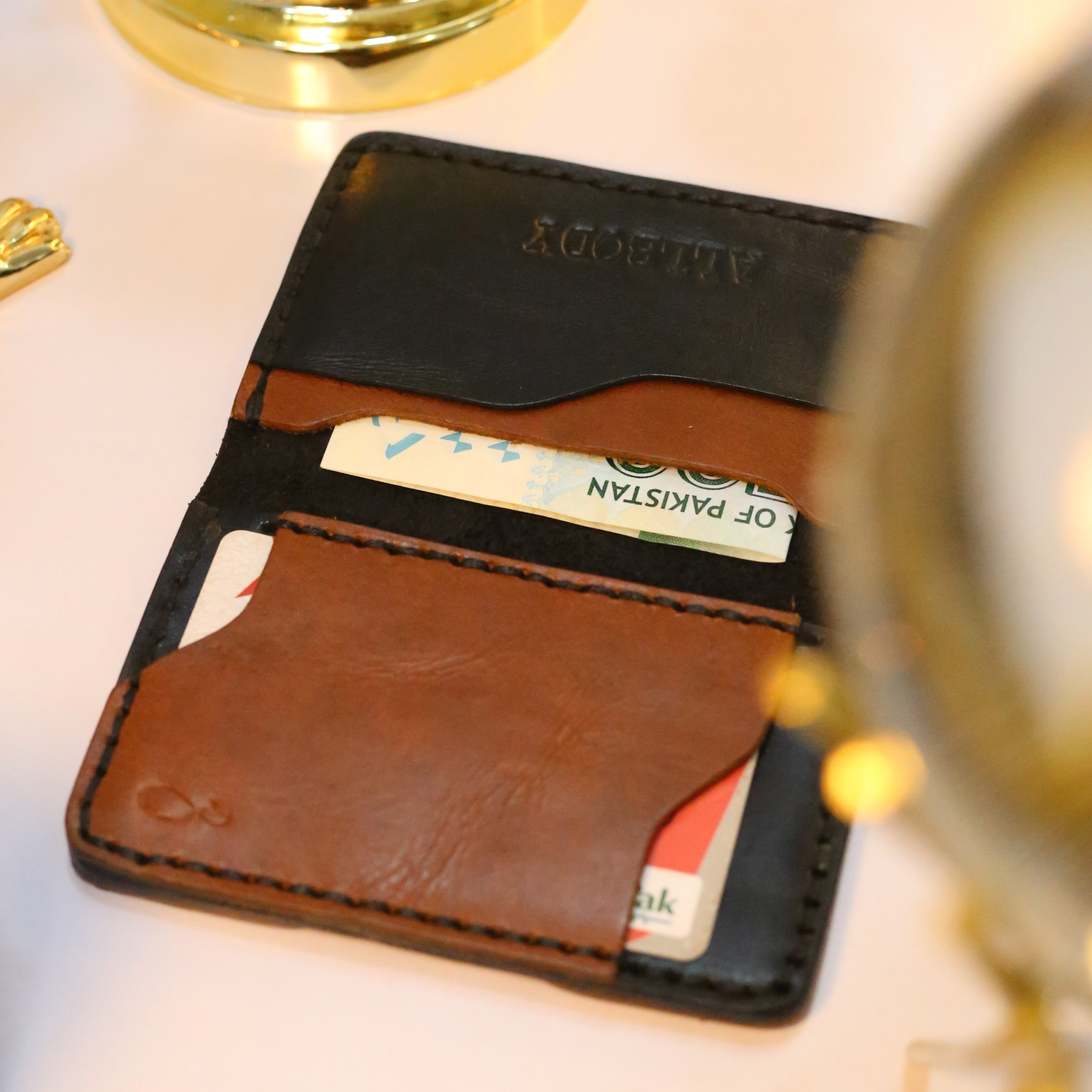 W5 Handmade Leather Wallet Black & Brown