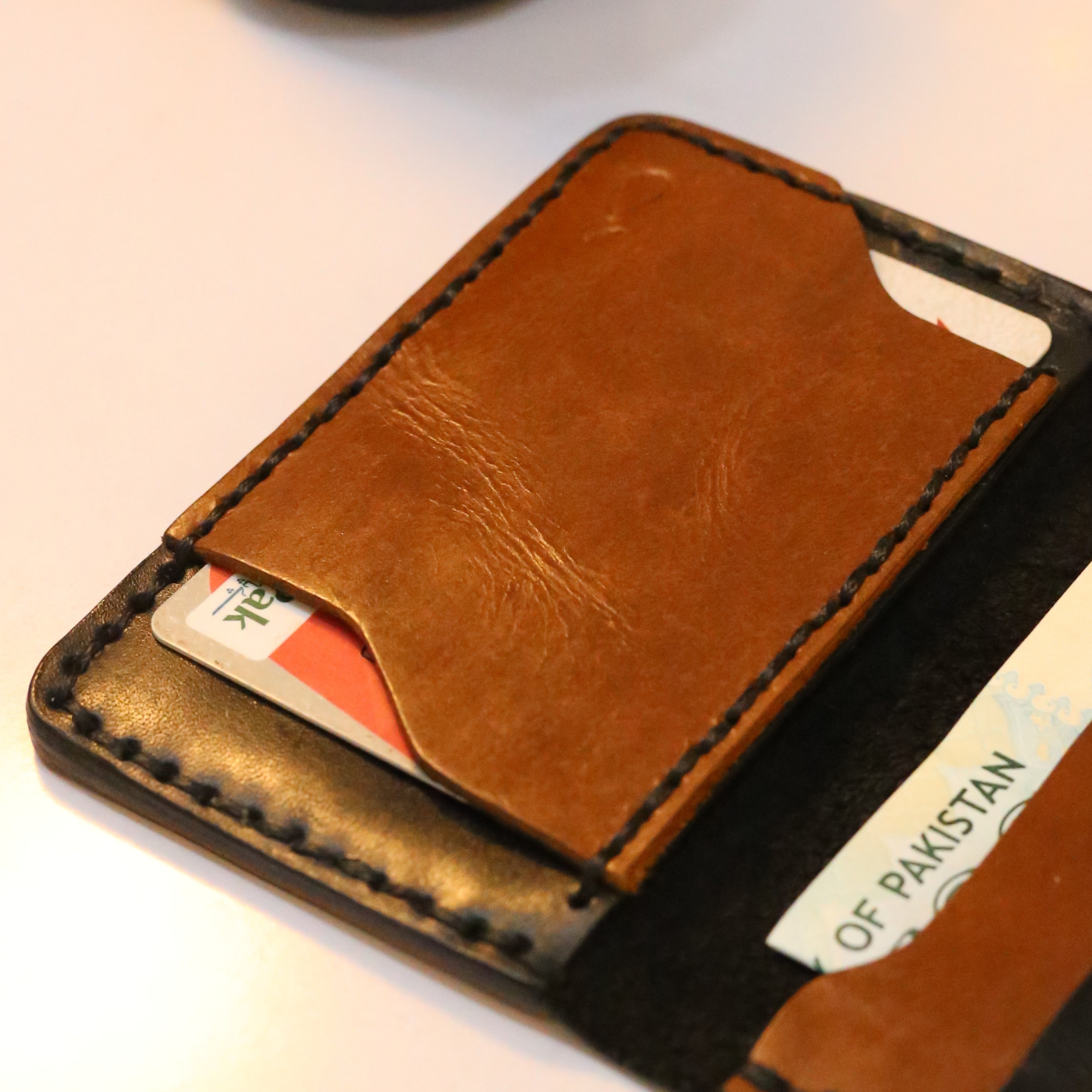 W5 Handmade Leather Wallet Black & Brown