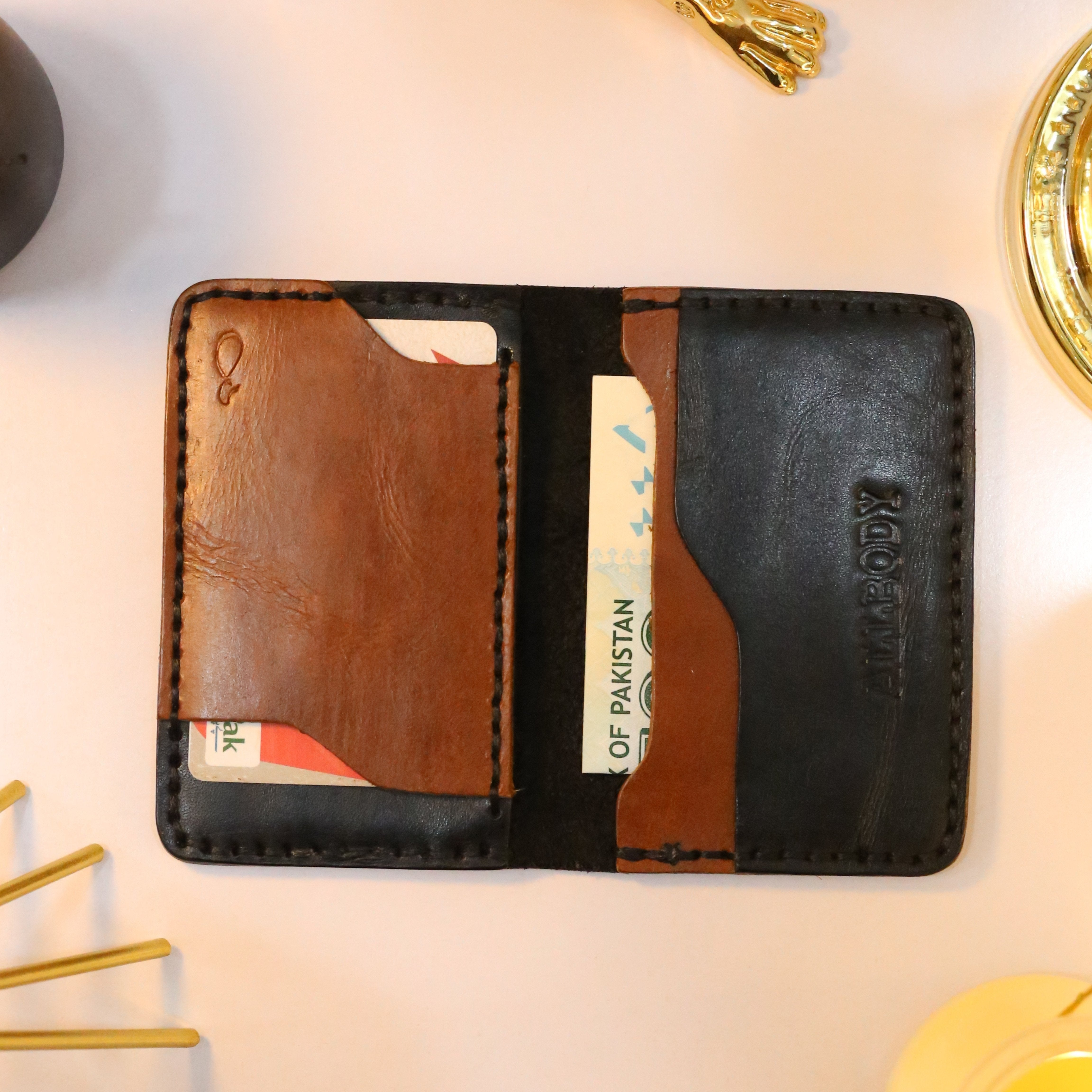 W5 Handmade Leather Wallet Black & Brown