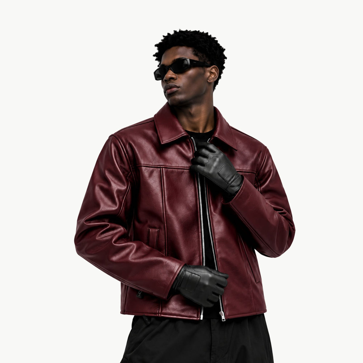 J1 Pure Leather Jacket - Burgundy