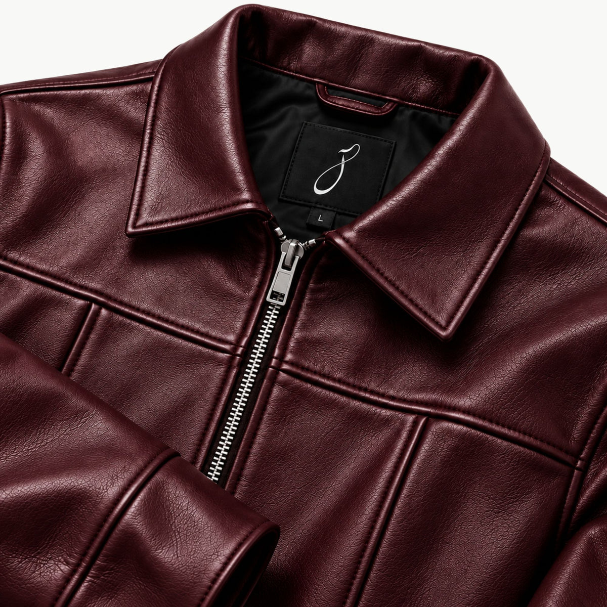 Burgundy Faux Leather Jacket