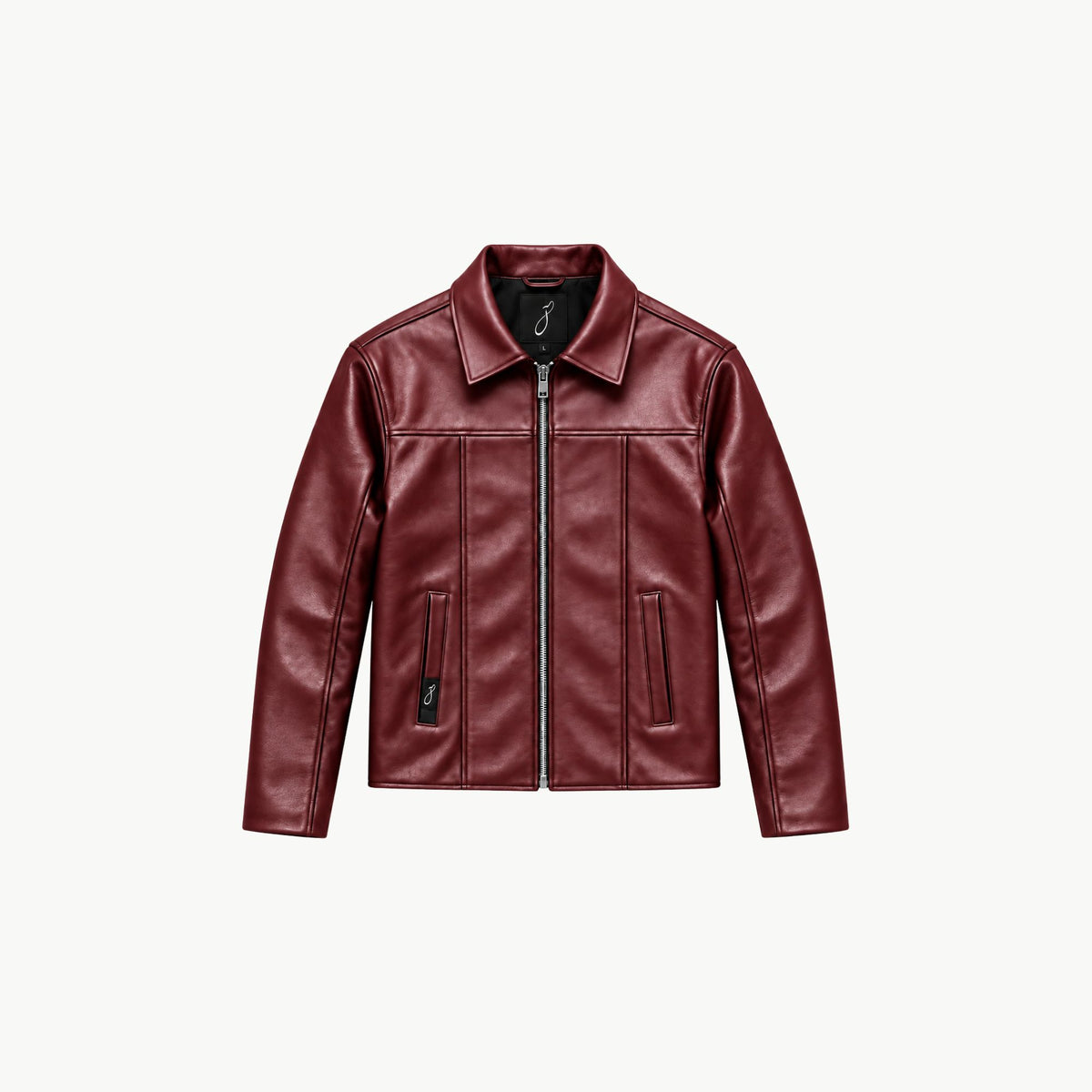 Burgundy Faux Leather Jacket