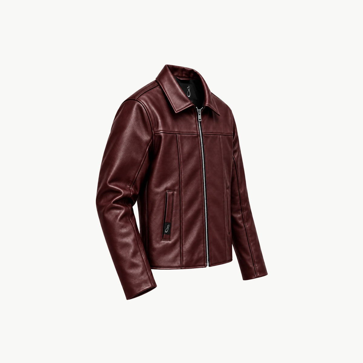 Burgundy Faux Leather Jacket