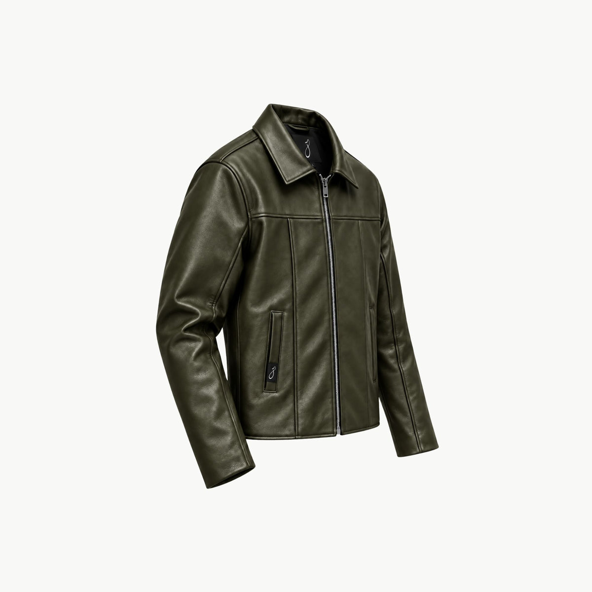 Olive Green Faux Leather Jacket