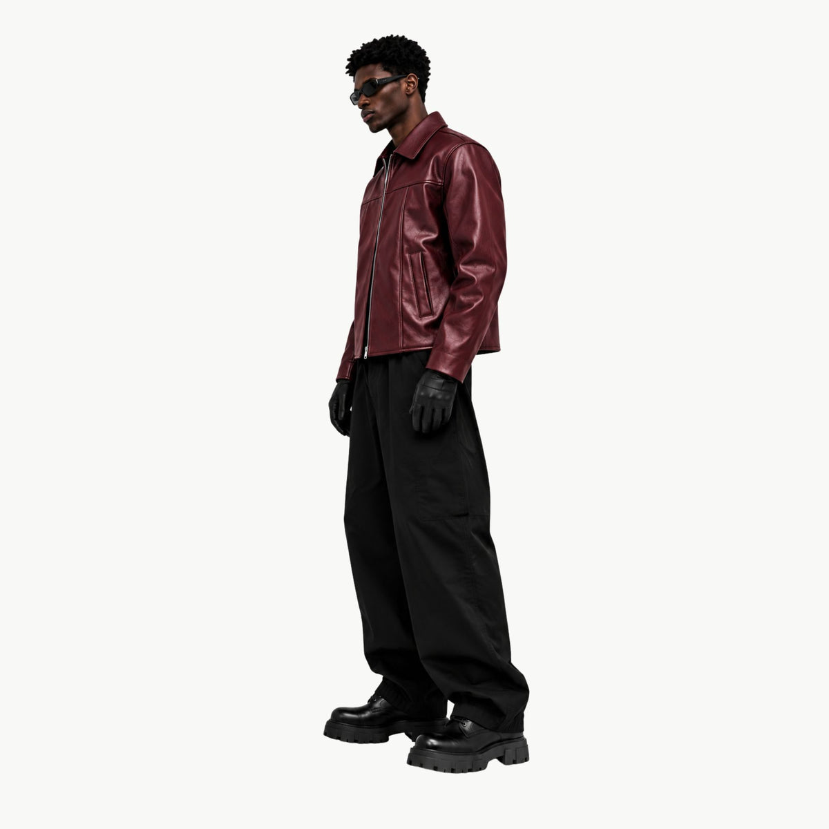 J1 Pure Leather Jacket - Burgundy