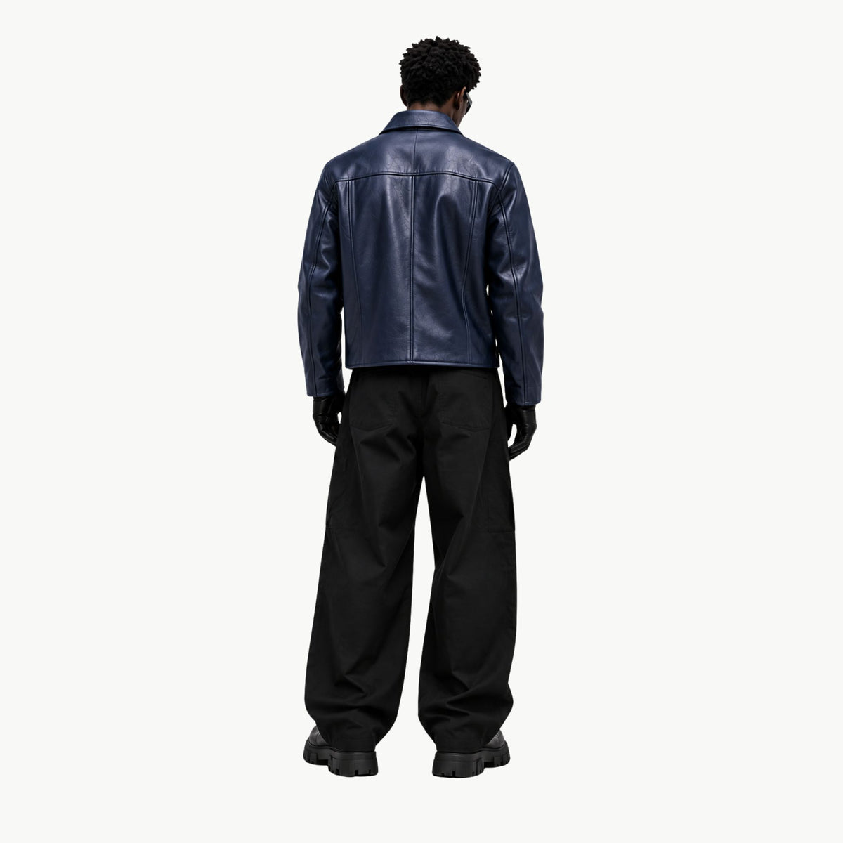 J1 Pure Leather Jacket -Navy