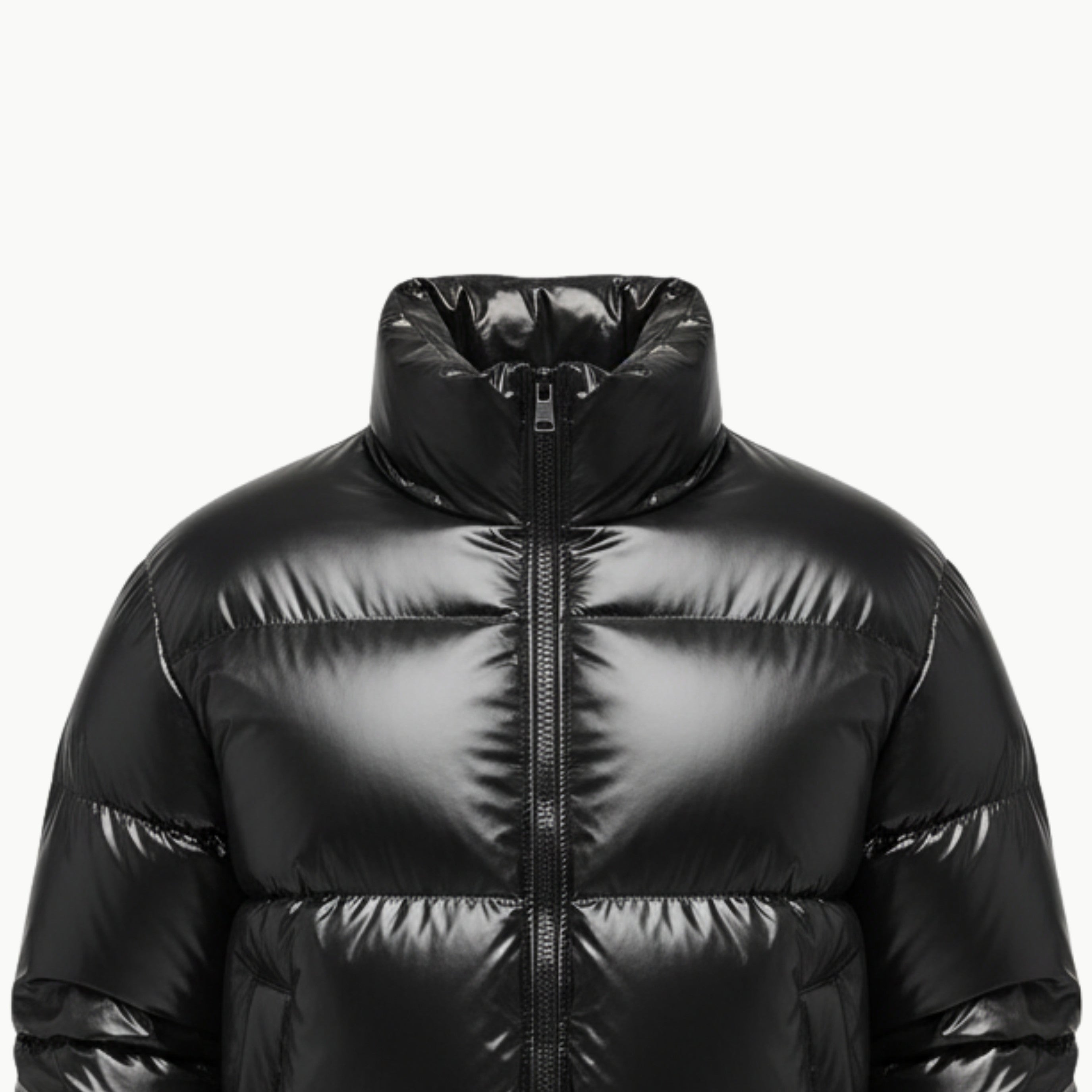 Black Parachute Shiny Puffer Jacket Extra Padded