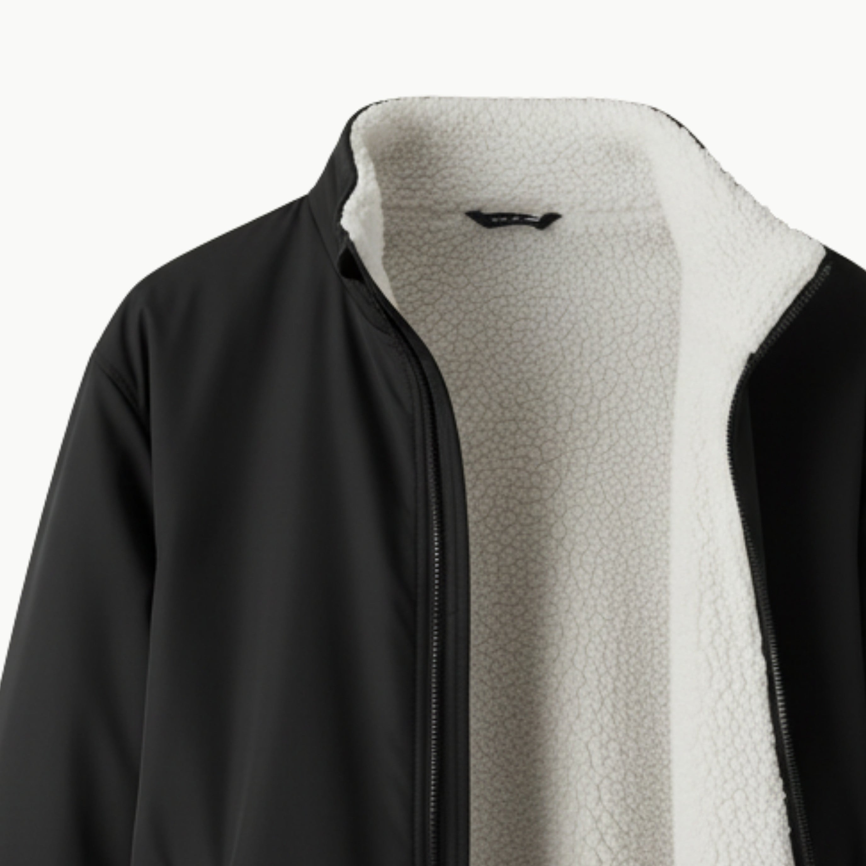 Reversible Puffer Sherpa Jacket Black & White