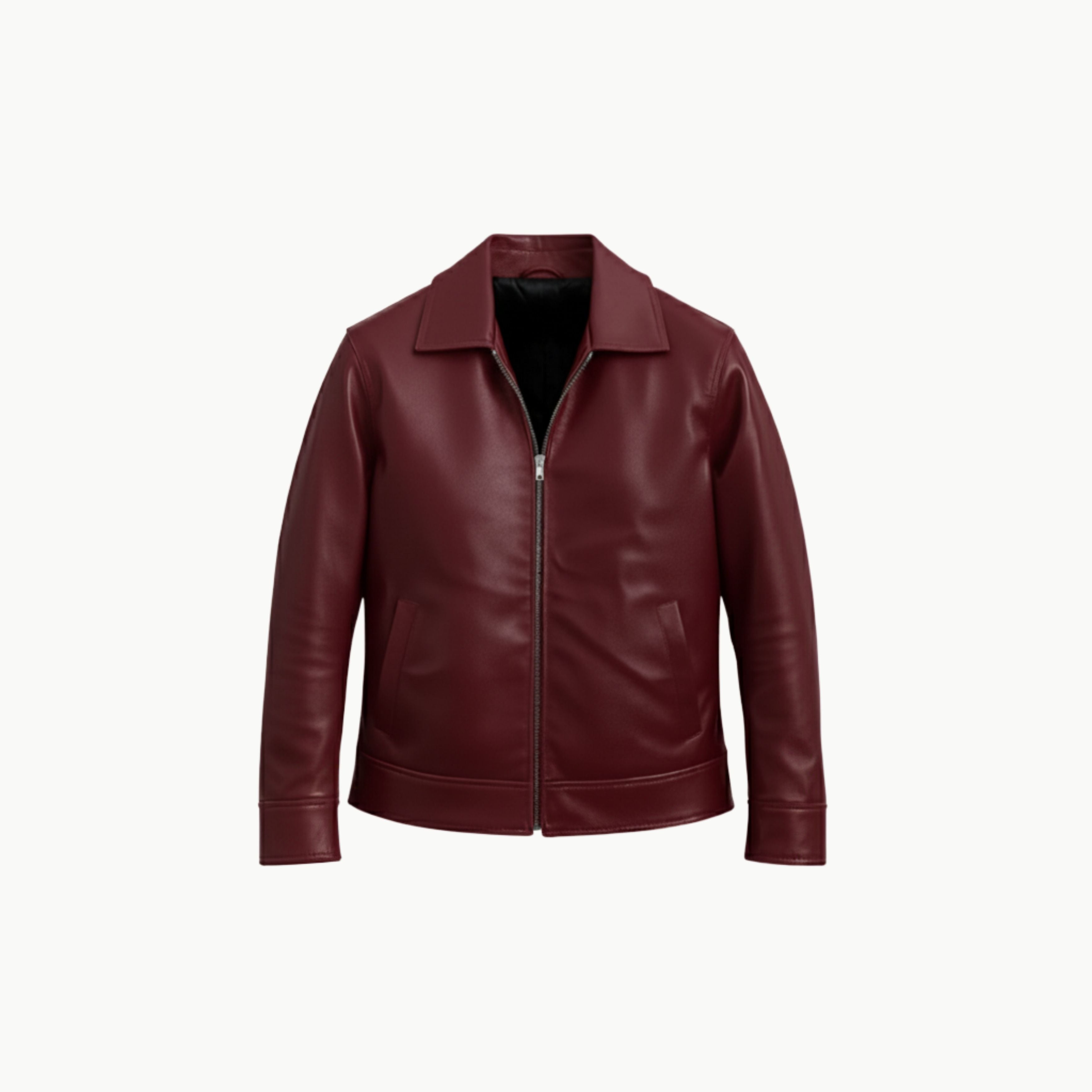 Burgundy Faux Leather Jacket