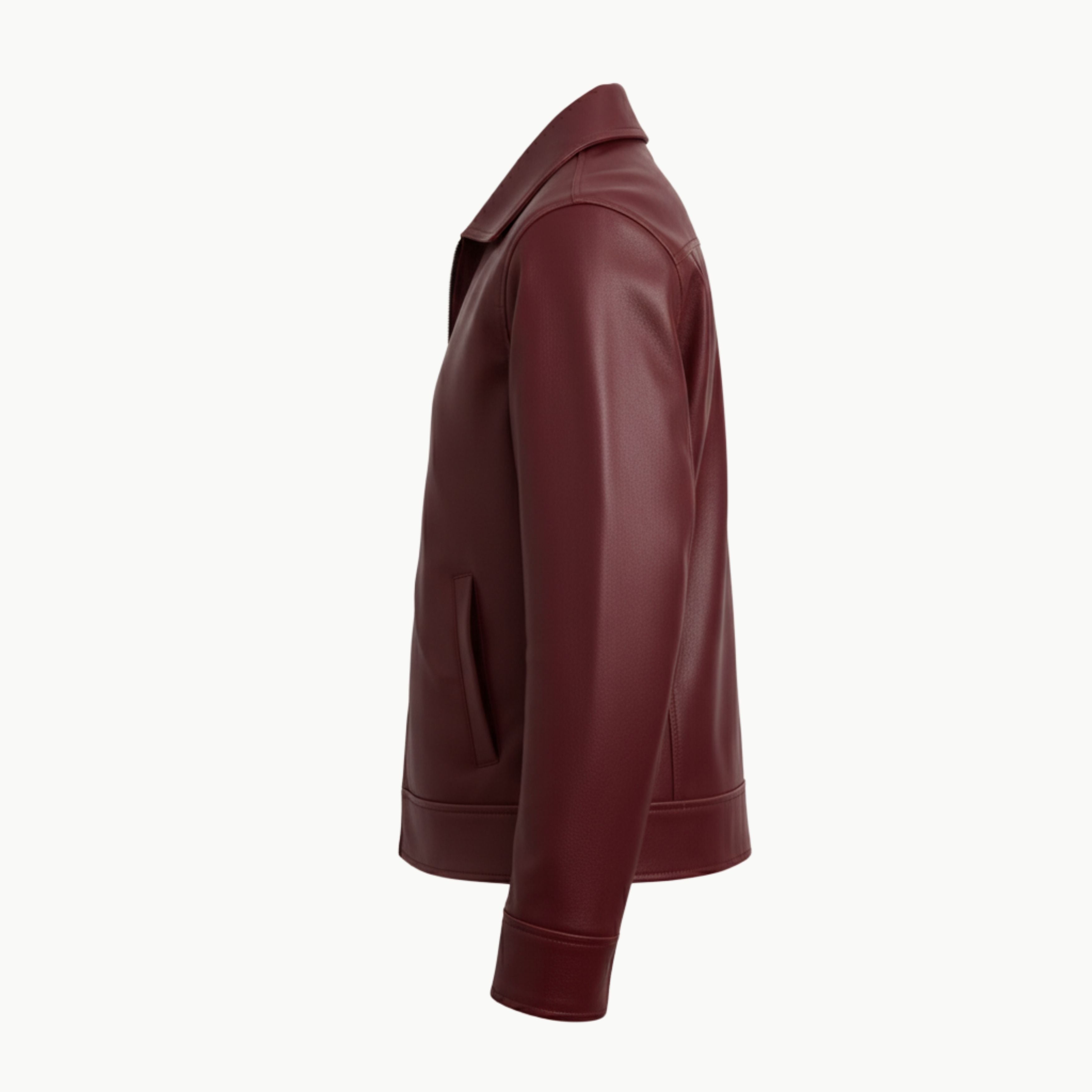 Burgundy Faux Leather Jacket