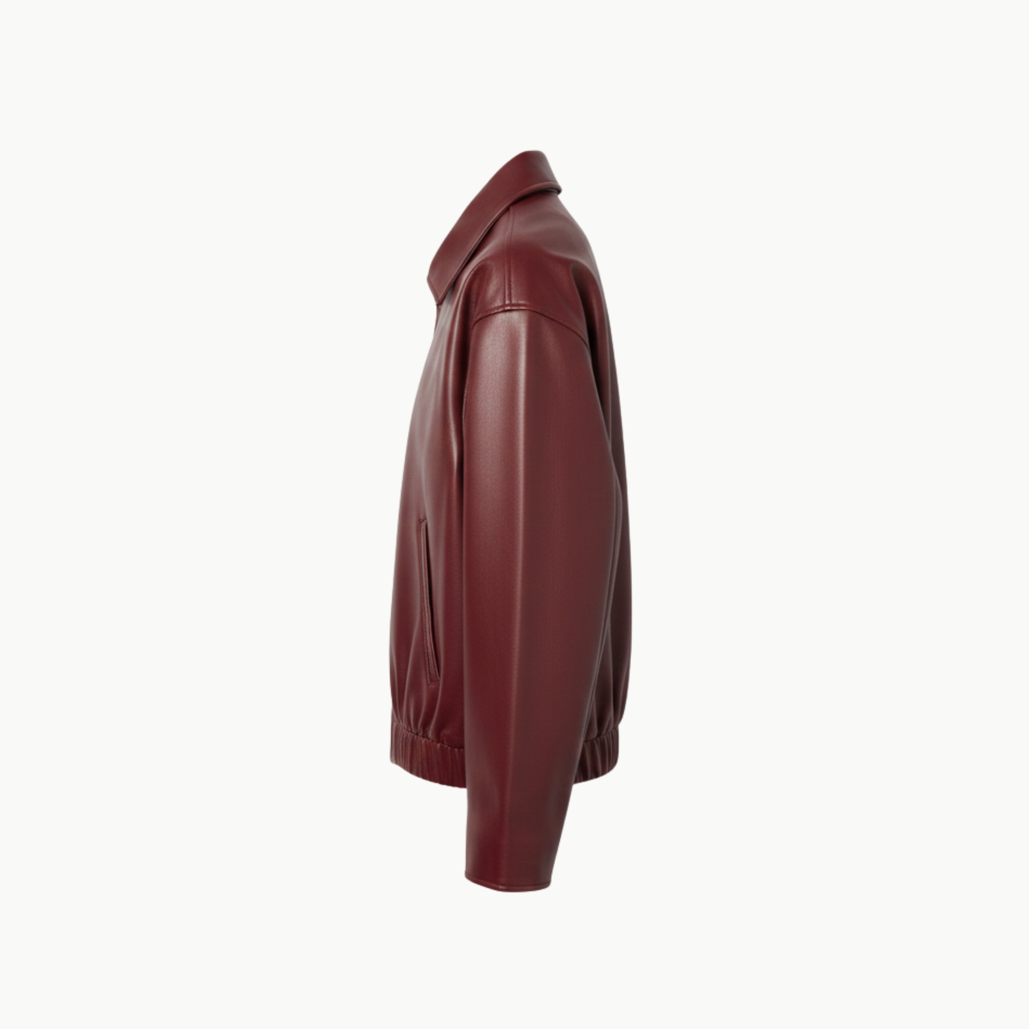 Burgundy Classic Faux Leather Jacket