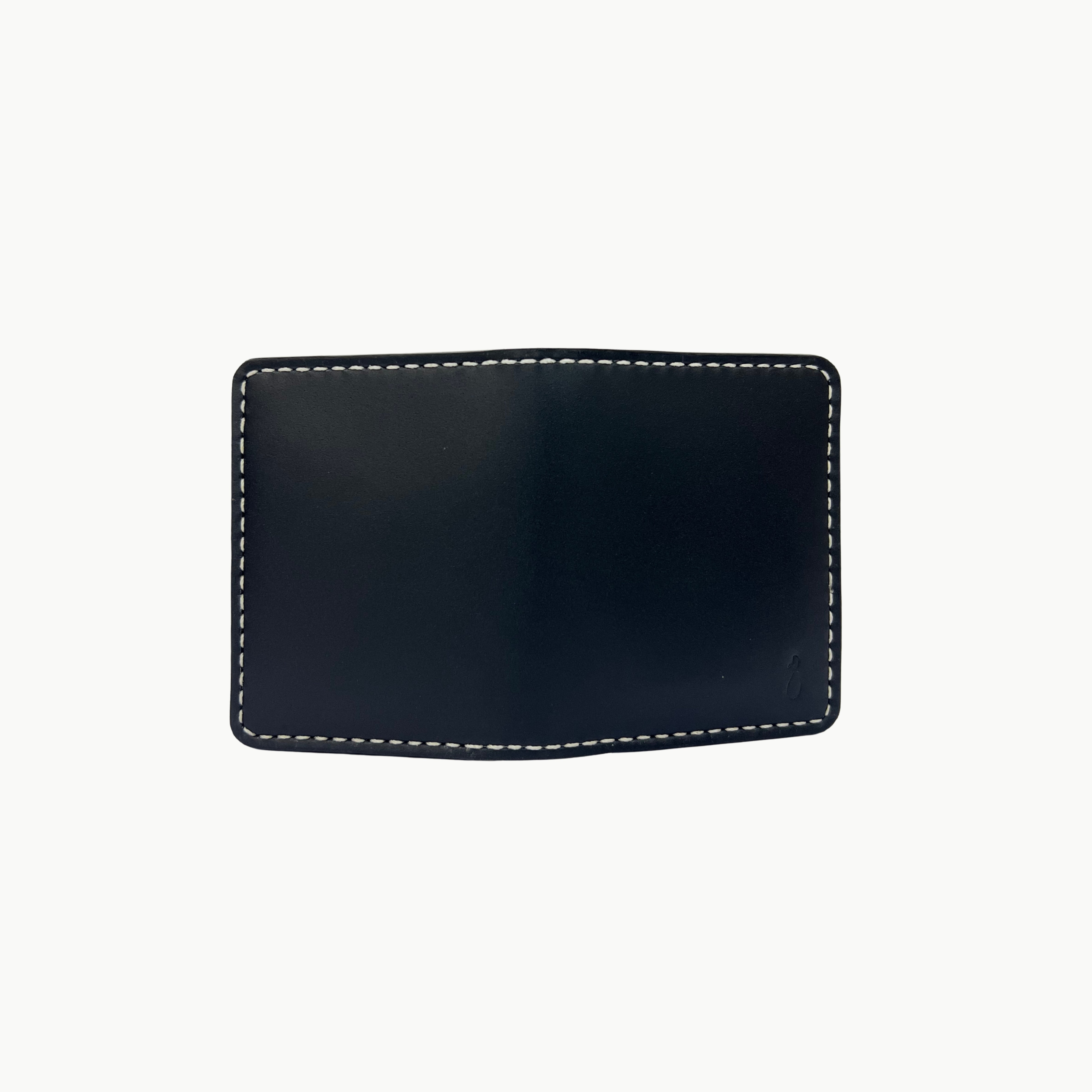 W6 Vertical Bifold Handmade Leather Wallet Black - WT