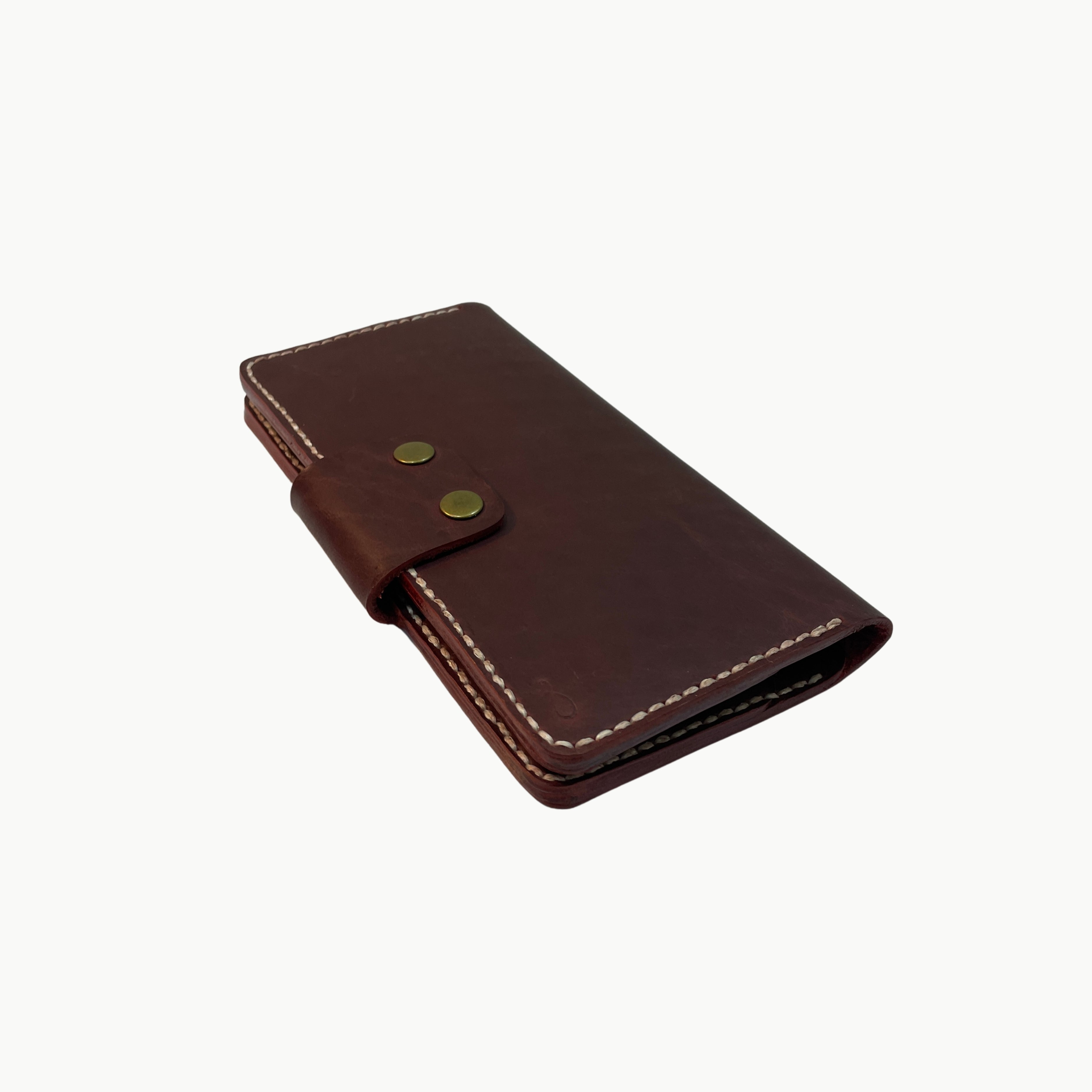 M1 Handmade Long Leather Wallet Burgundy