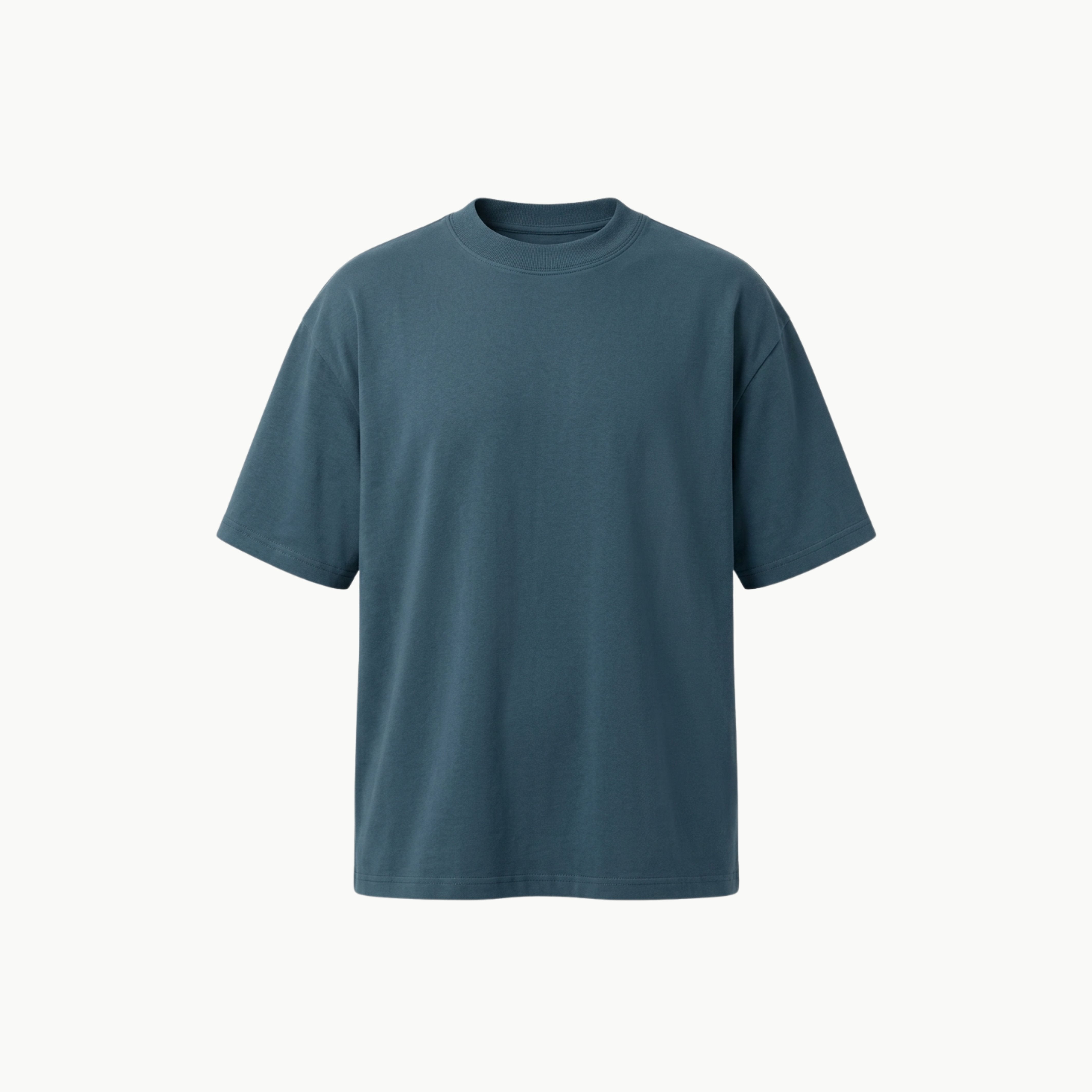 Steel Blue Basic Over Size T-Shirt