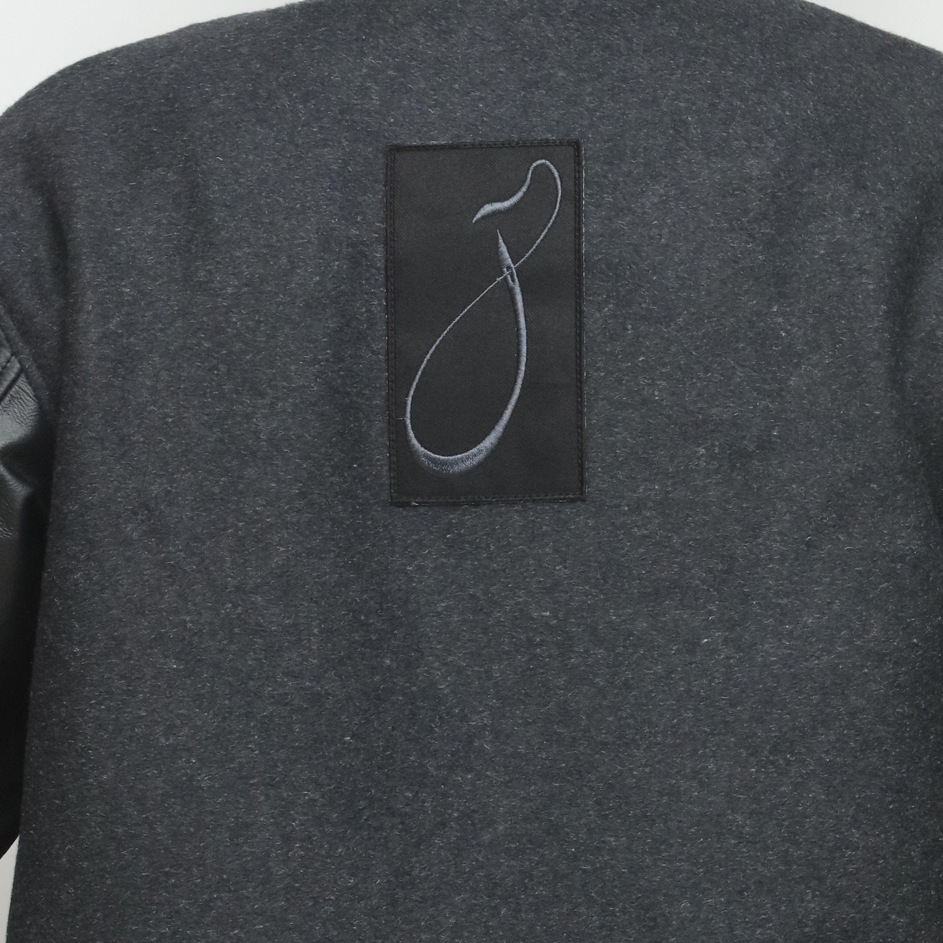 804 Black And Dark Grey Letterman Jacket