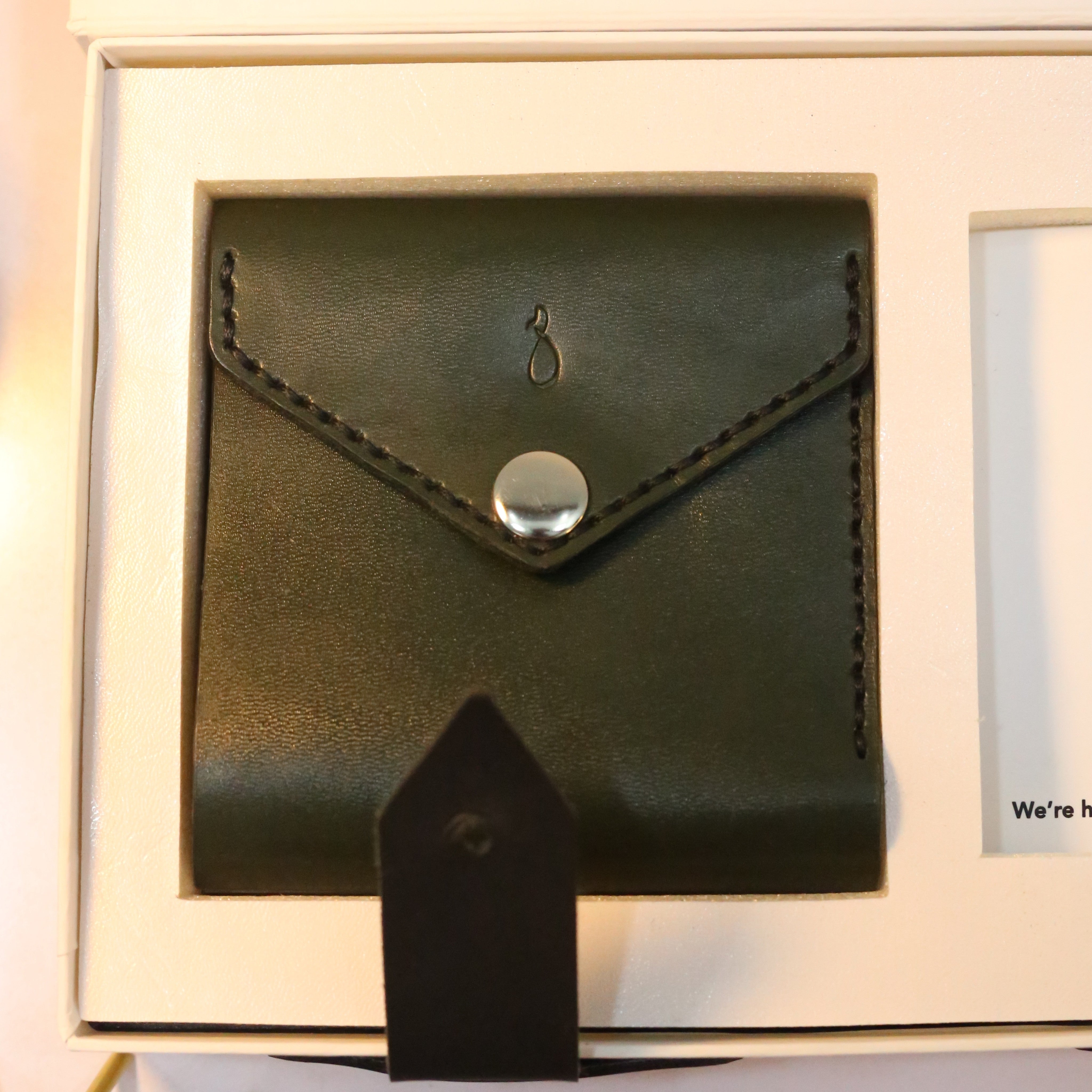 W6 Big Flap Handmade Leather Wallet Olive Green