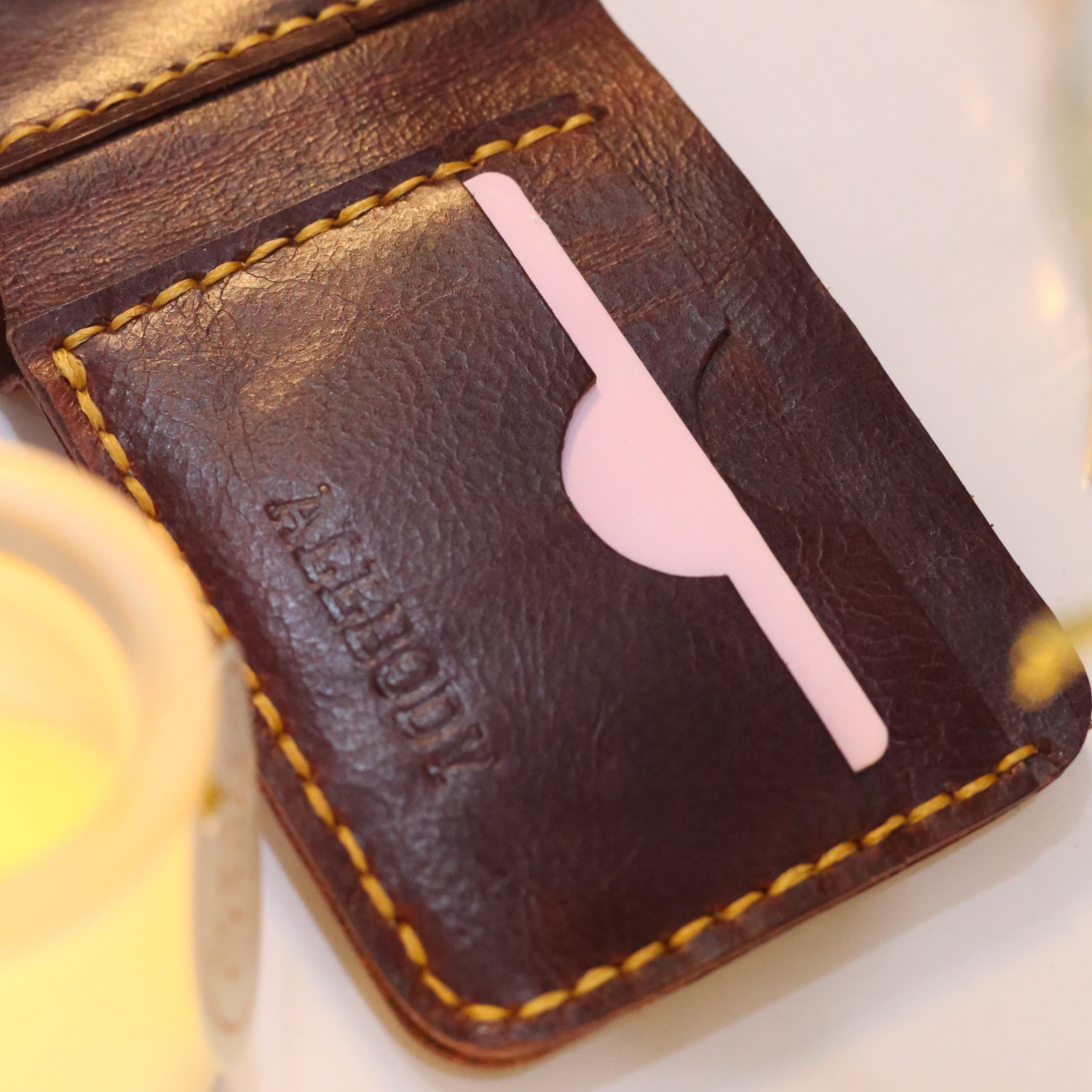 W2 Bi-Fold Handmade Leather Wallet Maroon