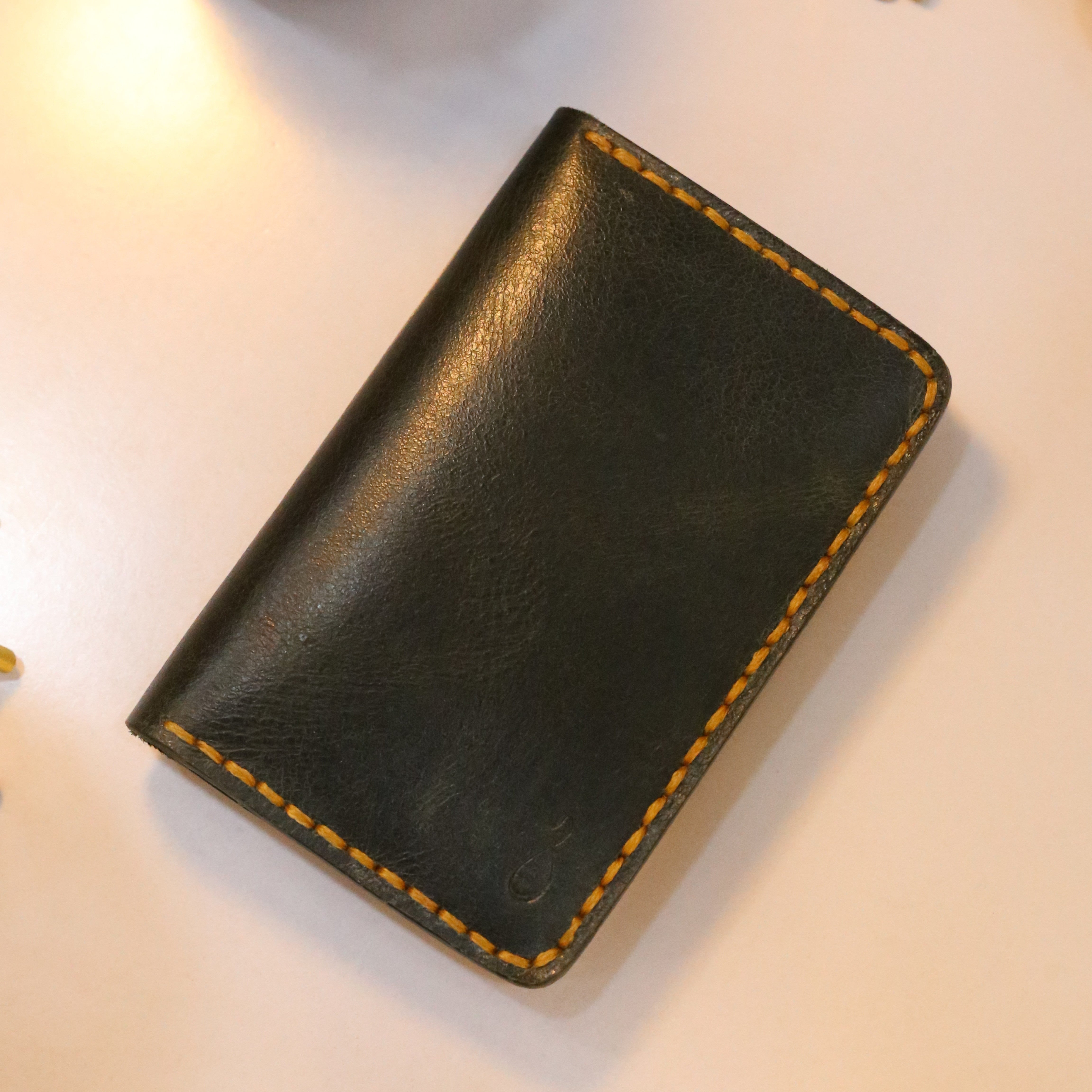 W5 Handmade Leather Wallet Stone Green & Brown
