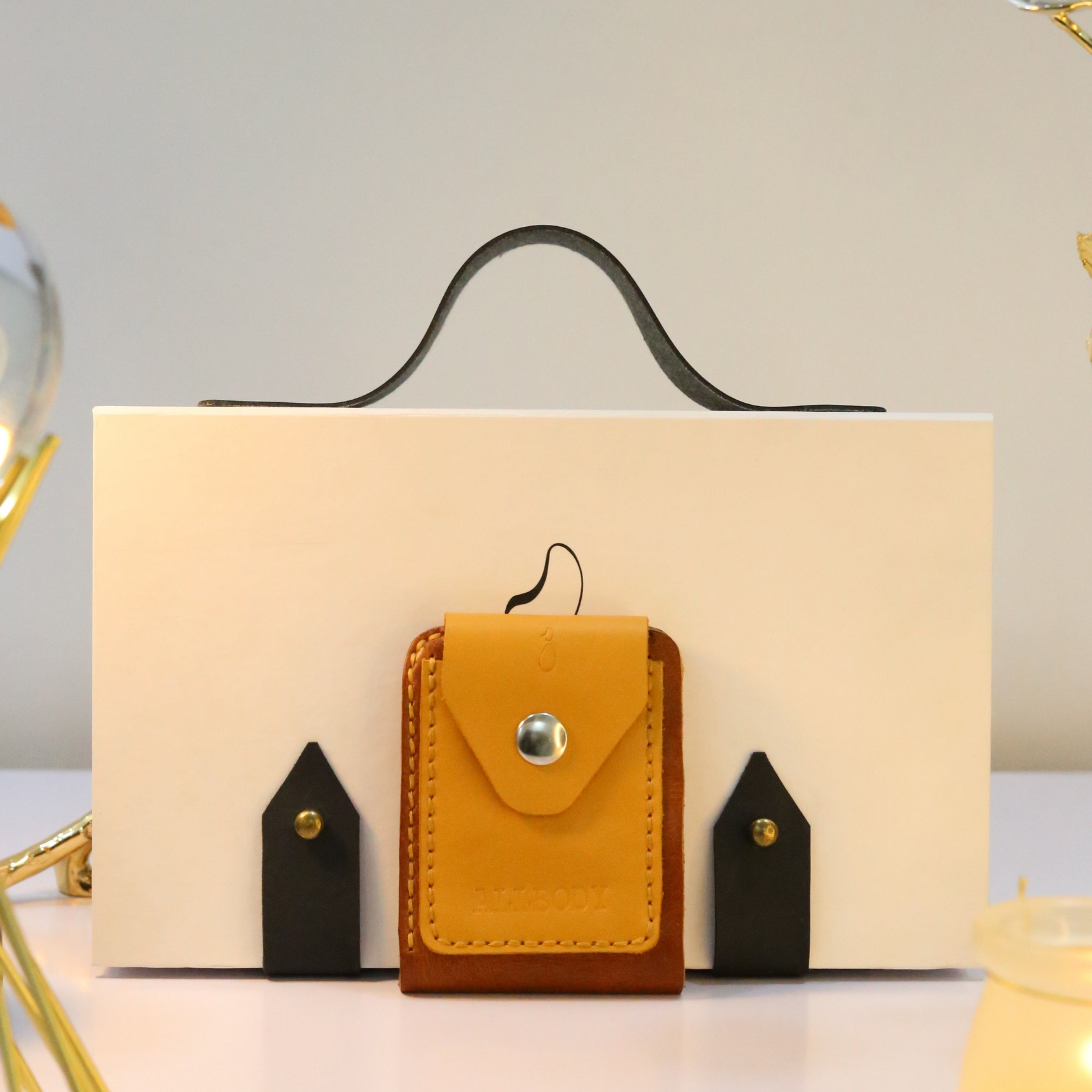 W3 Handmade Leather Wallet Mustard & Brown