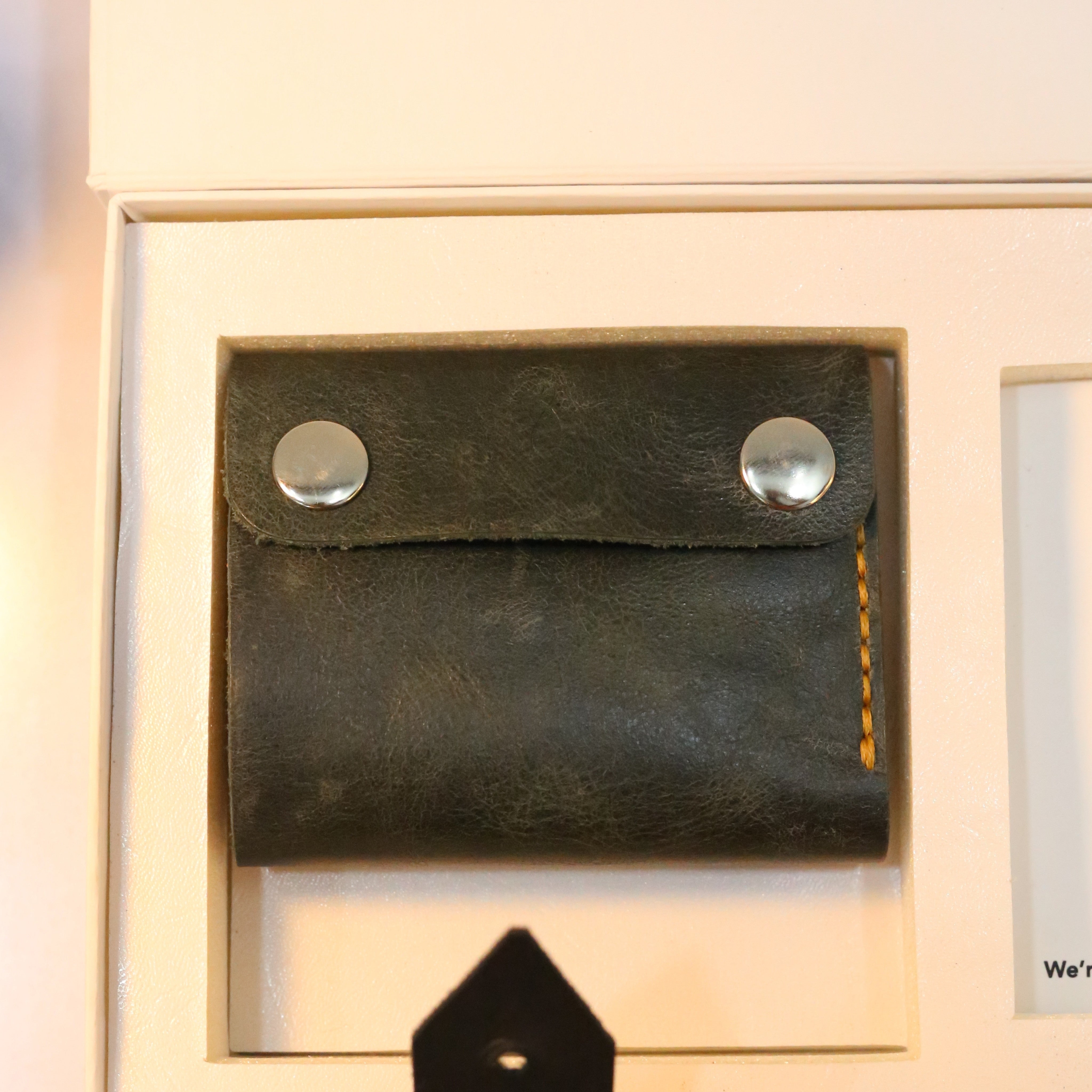 W8 Hybrid Handmade Leather Wallet Stone Green & Brown