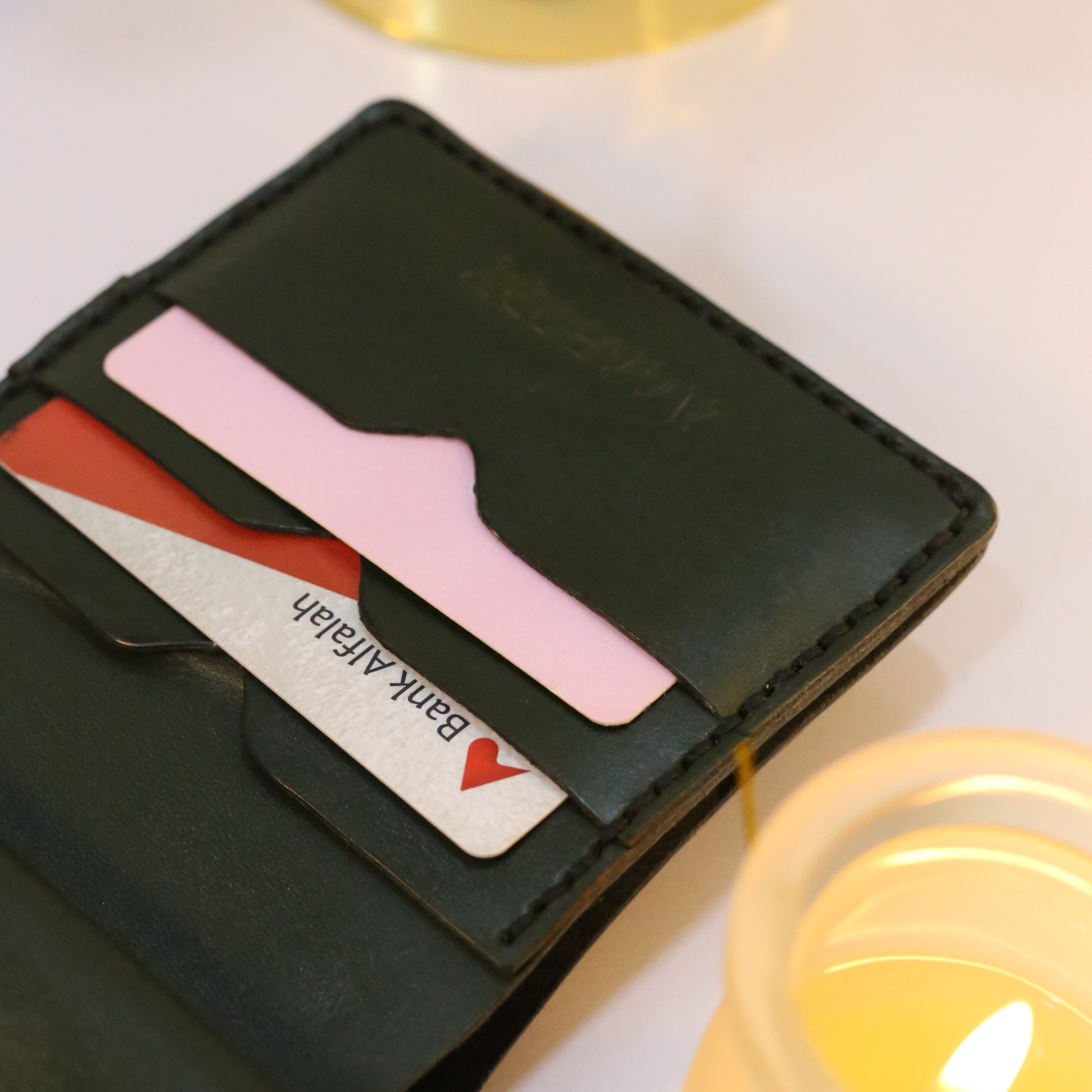 W6 Big Flap Handmade Leather Wallet Olive Green