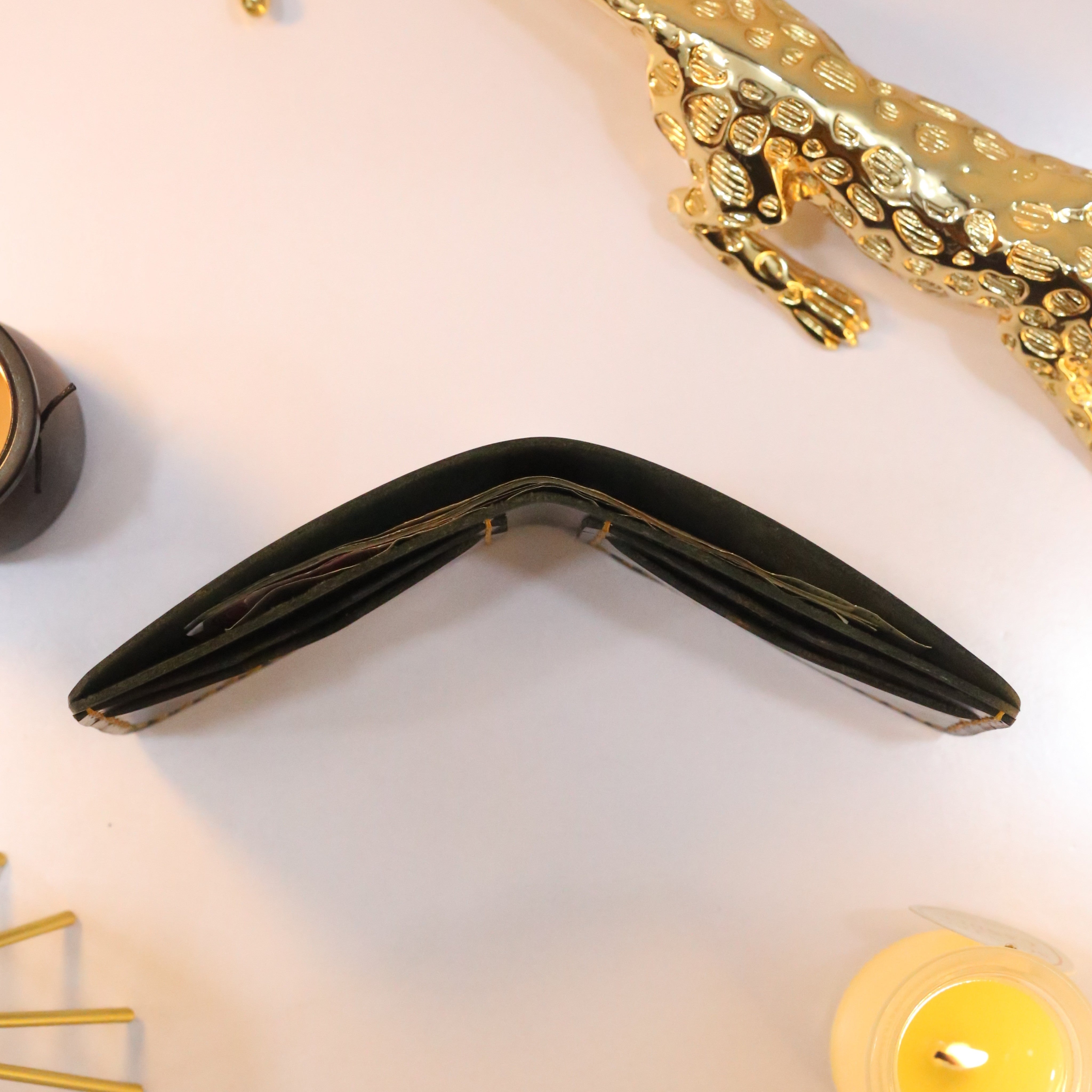 W2 Bi-Fold Handmade Leather Wallet Black